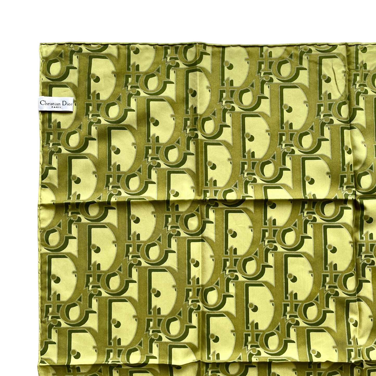 CHRISTIAN DIOR Silk Trotter Small Scarf Headscarf Neckerchief 66 Green