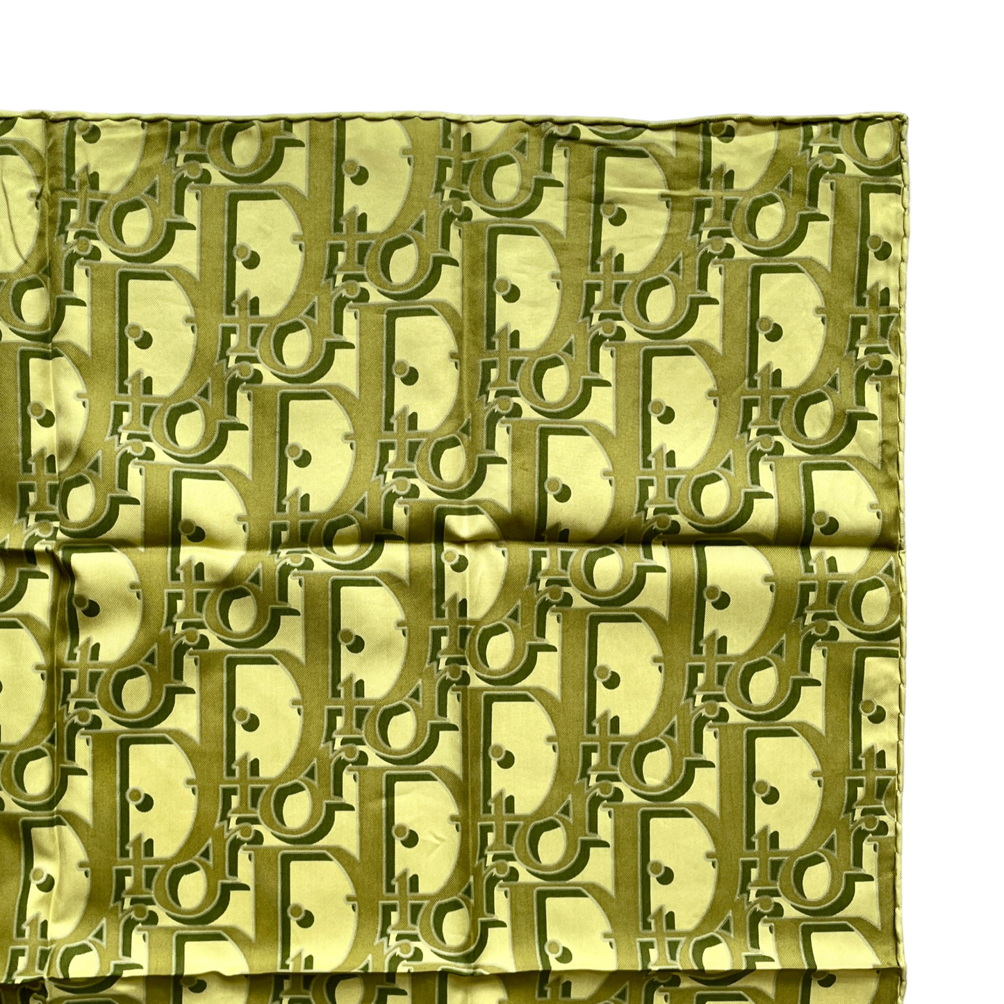 CHRISTIAN DIOR Silk Trotter Small Scarf Headscarf Neckerchief 66 Green
