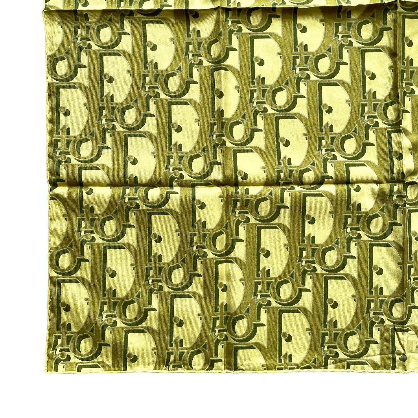 CHRISTIAN DIOR Silk Trotter Small Scarf Headscarf Neckerchief 66 Green