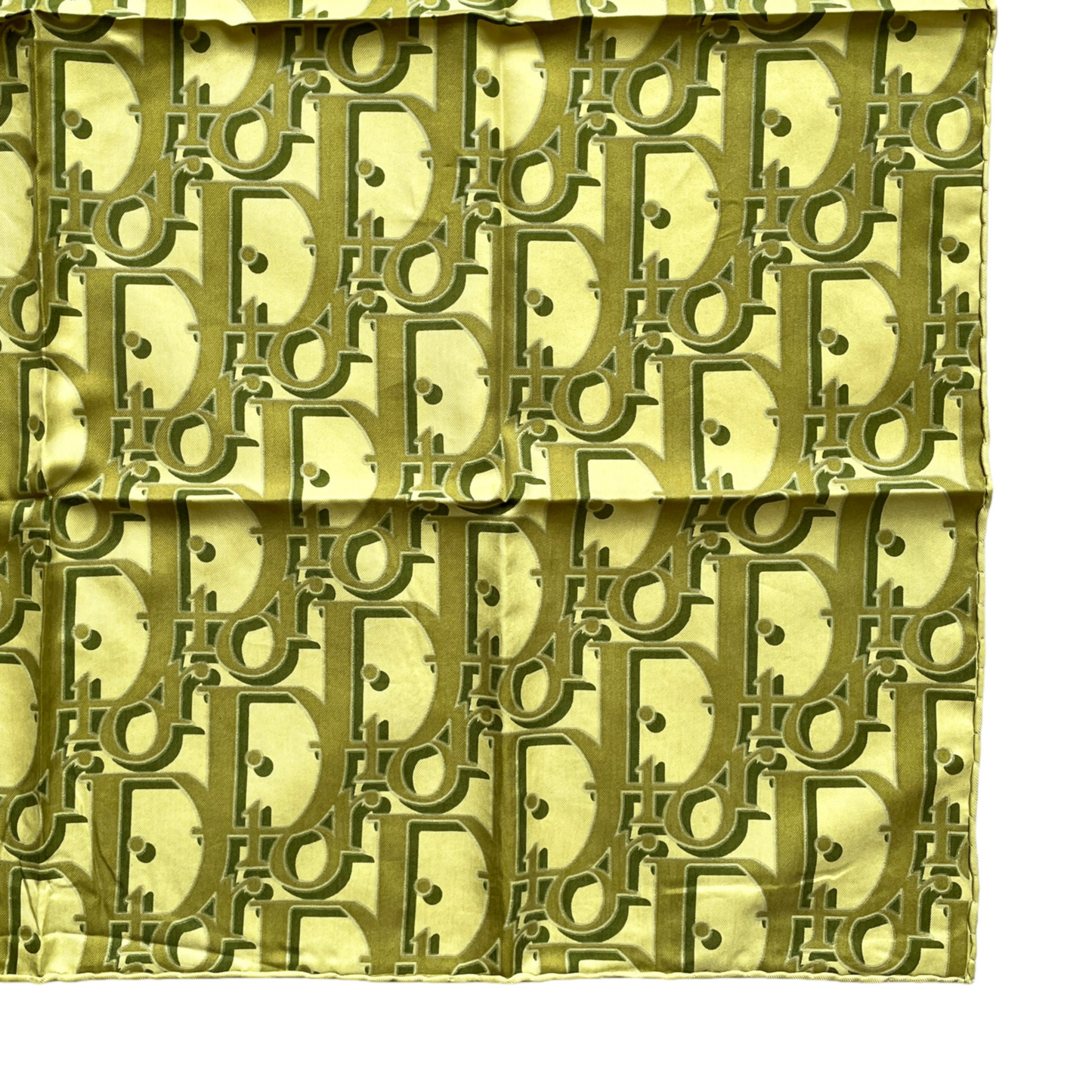 CHRISTIAN DIOR Silk Trotter Small Scarf Headscarf Neckerchief 66 Green