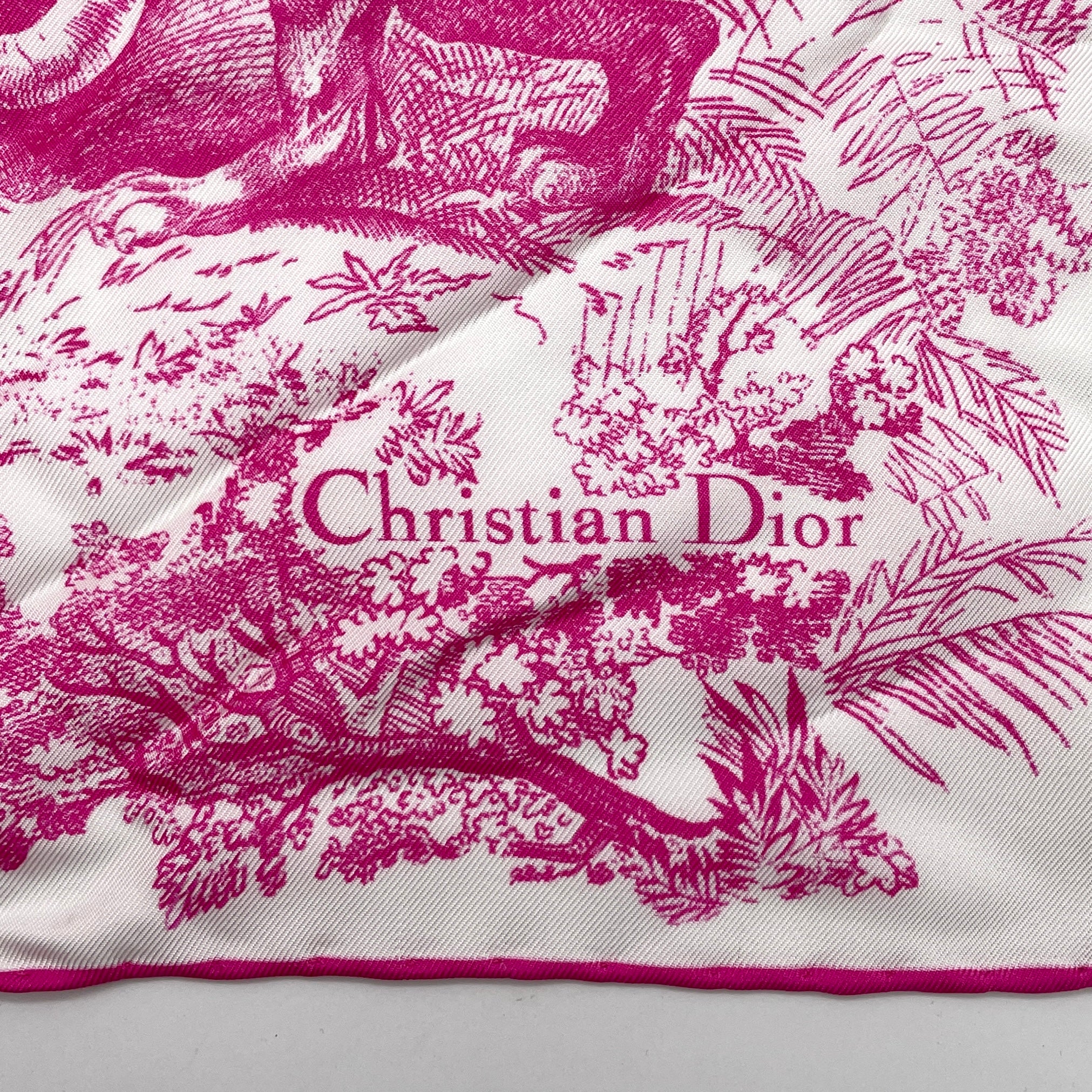 RARECHRISTIAN DIOR CD LOGO Belted Silk Scarf Bandeau Tube Top Pink