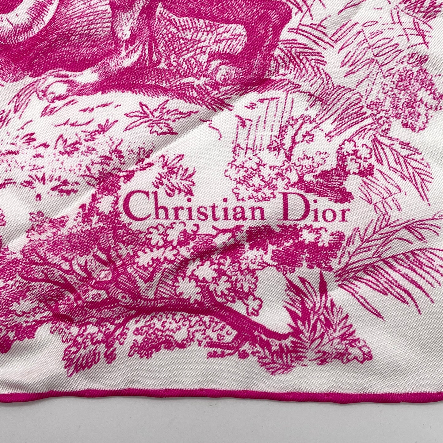 RARE☆☆☆CHRISTIAN DIOR CD LOGO Belted Silk Scarf Bandeau Tube Top Pink & Black