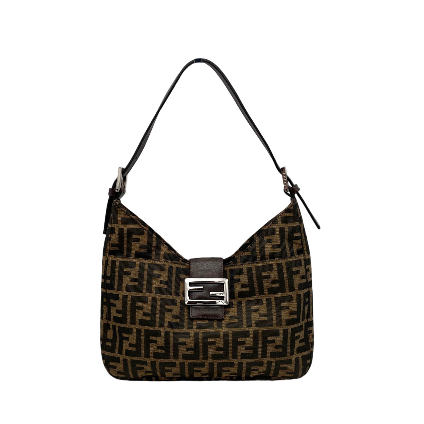 FENDI ZUCCA V-shaped Mamma Bucket Shoulder Bag