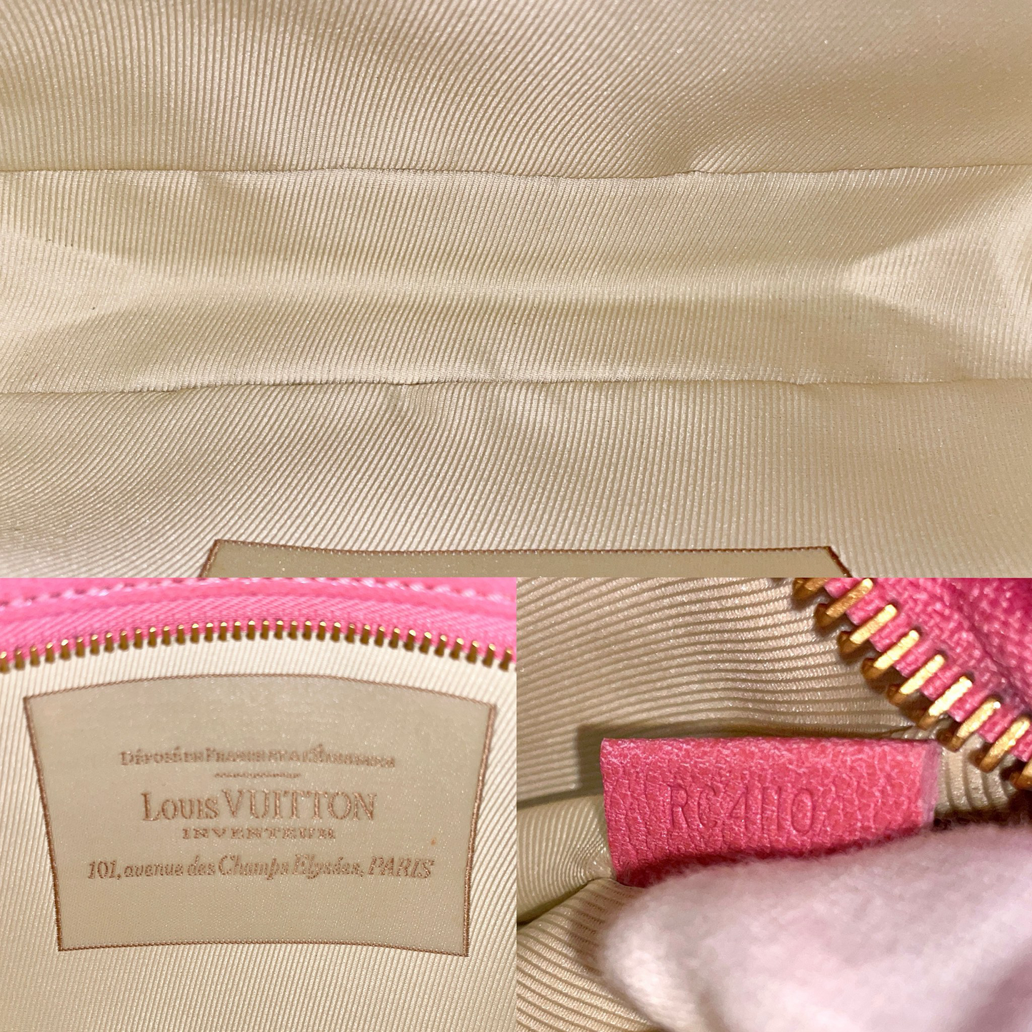RARE☆☆☆☆LOUIS VUITTON 2010 Cruise Collection Monogram Sabbia Pochette Accessory Pouch M93069 Rose & Beige