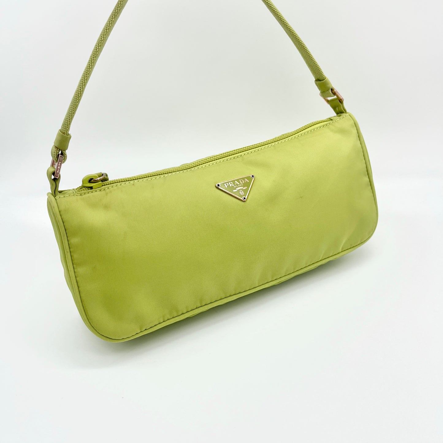 RARE☆☆AUTH Pre-owned PRADA nylon accessory pouch green