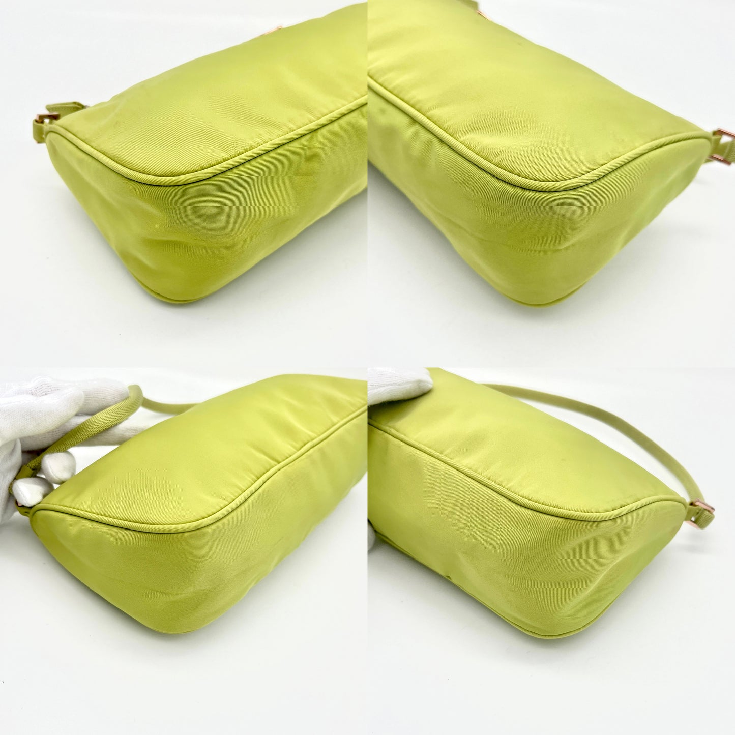 RARE☆☆AUTH Pre-owned PRADA nylon accessory pouch green