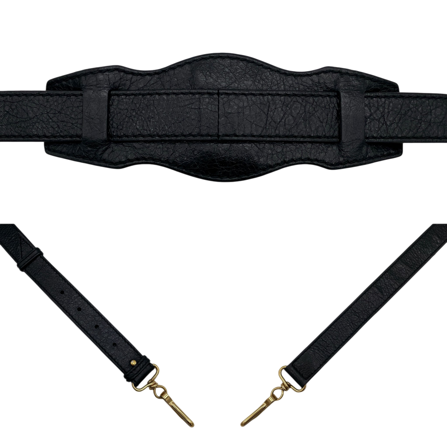 RARE★★★BALENCIAGA Le City Leather Convertible Top Handle Bag Mini Black/Gold