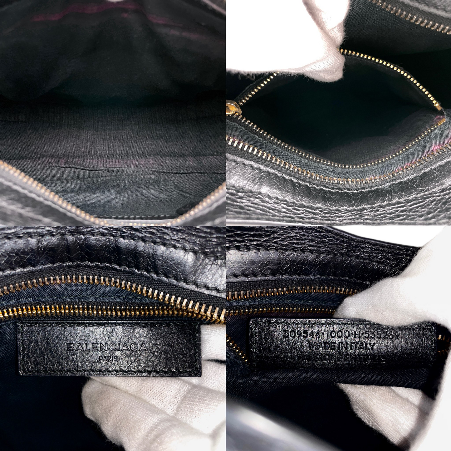 RARE★★★BALENCIAGA Le City Leather Convertible Top Handle Bag Mini Black/Gold