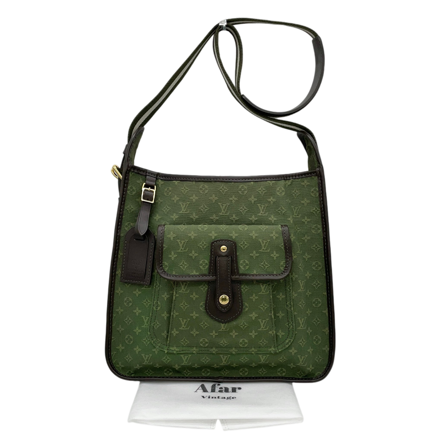 LOUIS VUITTON 2004 Monogram Mini Lin Besace Mary-Kate Shoulder Bag M92322 Khaki Green & Brown