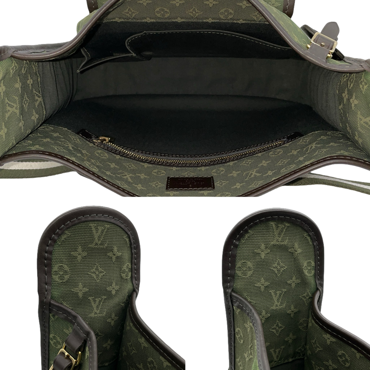 LOUIS VUITTON 2004 Monogram Mini Lin Besace Mary-Kate Shoulder Bag M92322 Khaki Green & Brown