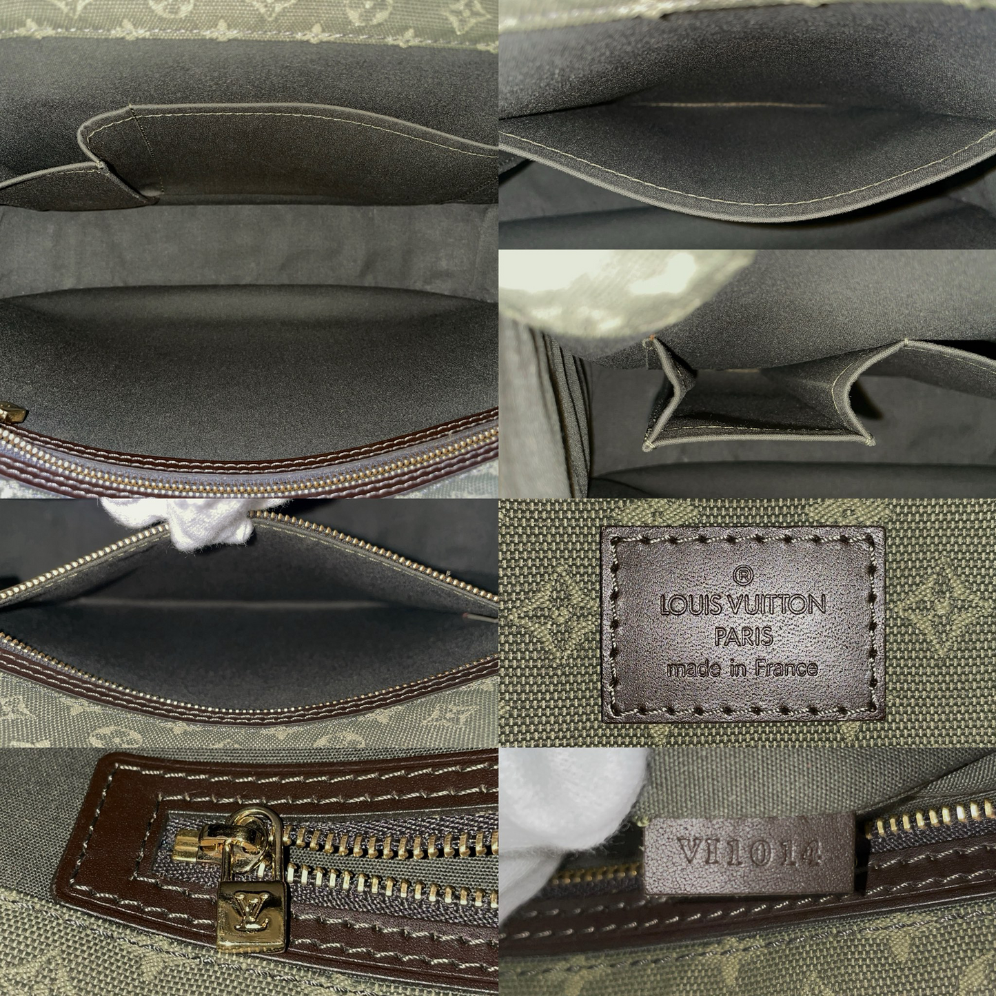 LOUIS VUITTON 2004 Monogram Mini Lin Besace Mary-Kate Shoulder Bag M92322 Khaki Green & Brown