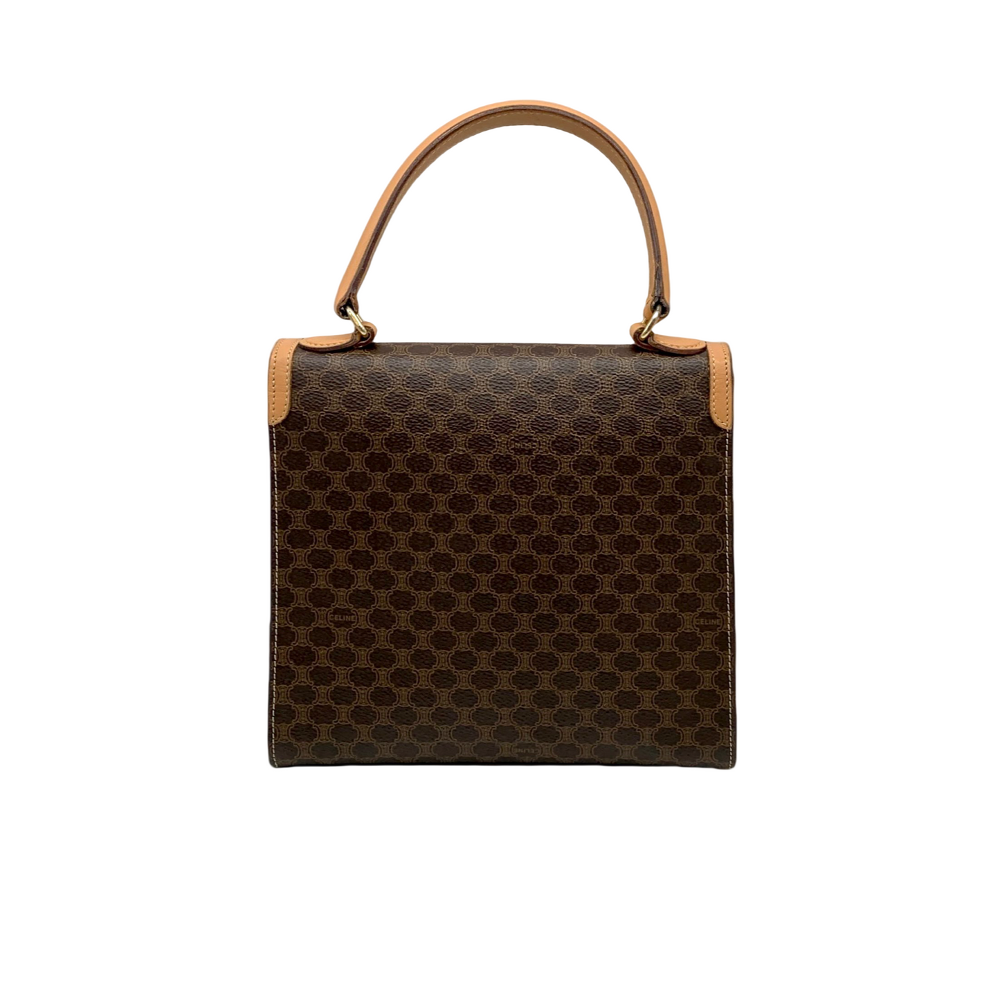 CELINE Macadam Kelly-style top handbag