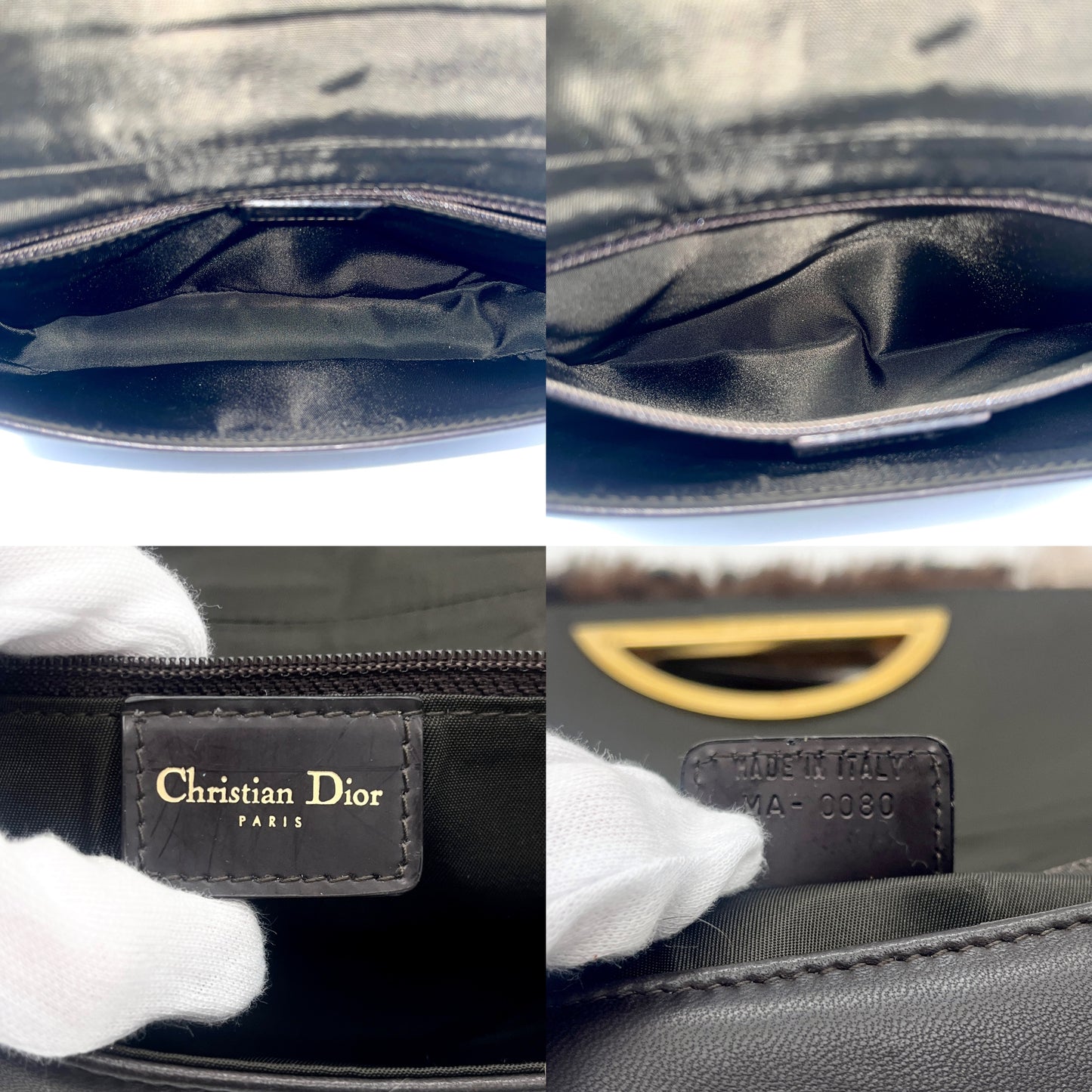 RARE☆☆☆☆☆AUTH Pre-owned CHRISTIAN DIOR ﾋｮｳ柄 ﾌｧｰﾏﾘｽﾊﾟｰﾙ ｼｮﾙﾀﾞｰﾊﾞｯｸﾞ