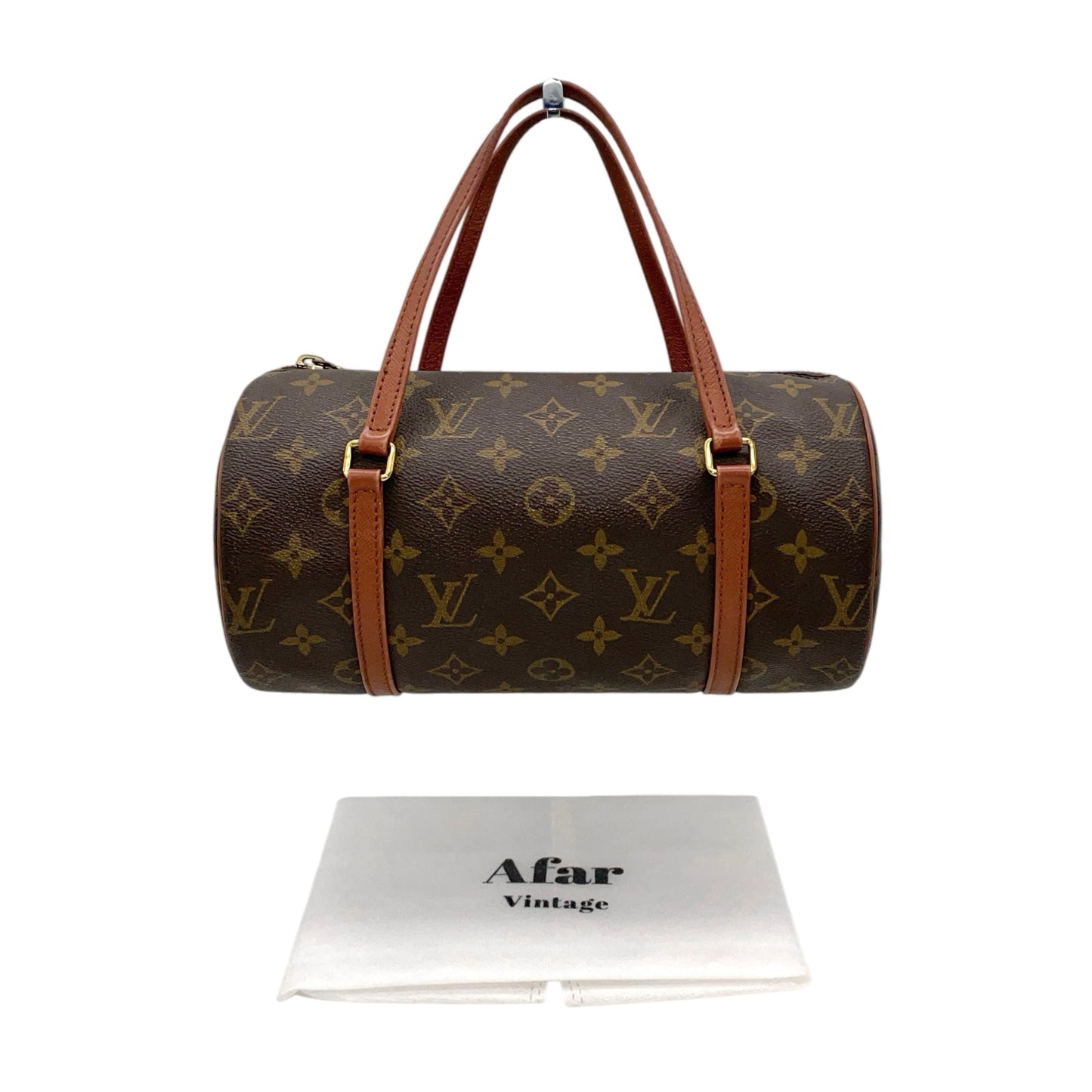 LOUIS VUITTON Monogram PVC & Leather Papillon Handle Bag 26cm M51366 Small Brown/Gold