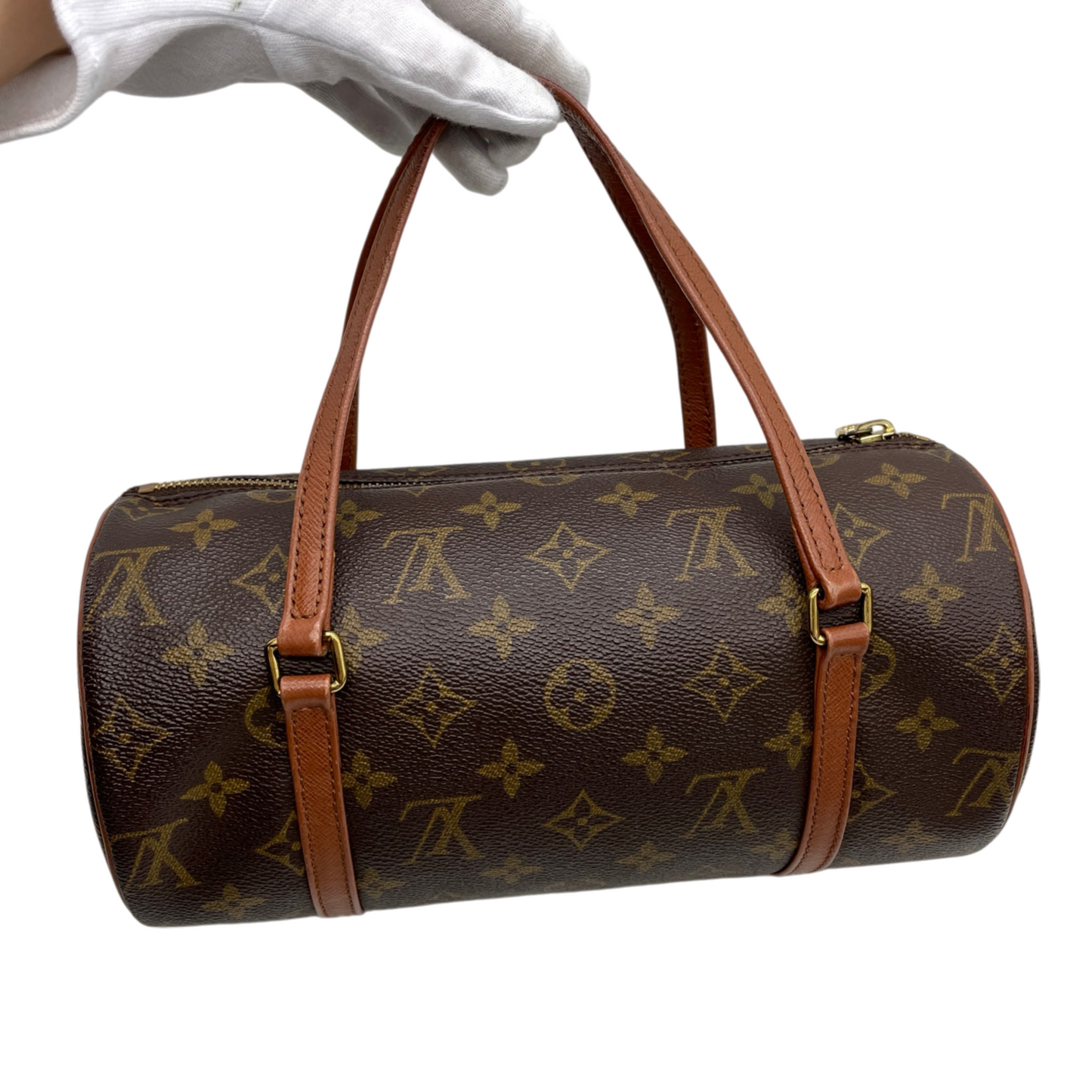 LOUIS VUITTON Monogram PVC & Leather Papillon Handle Bag 26cm M51366 Small Brown/Gold