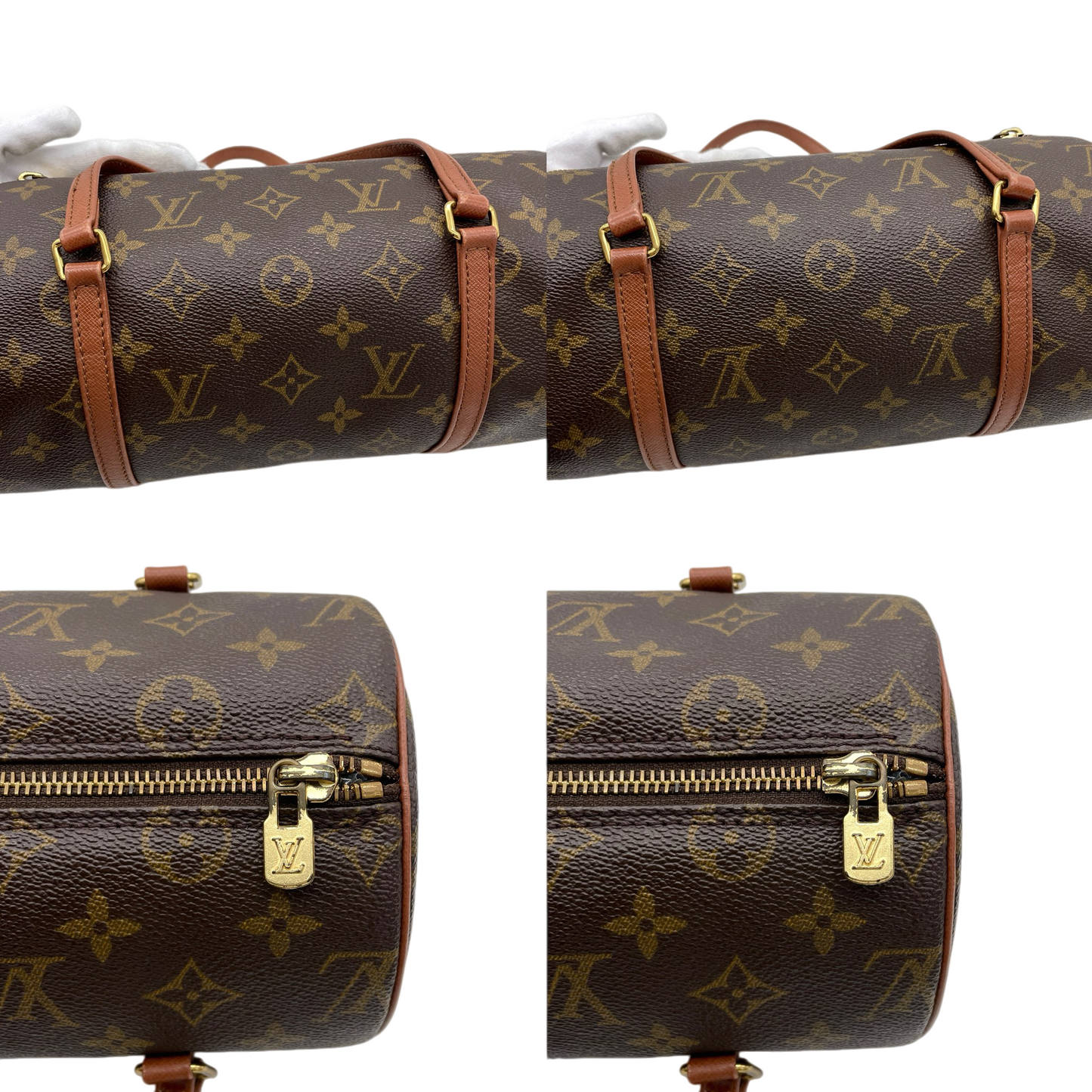 LOUIS VUITTON Monogram PVC & Leather Papillon Handle Bag 26cm M51366 Small Brown/Gold