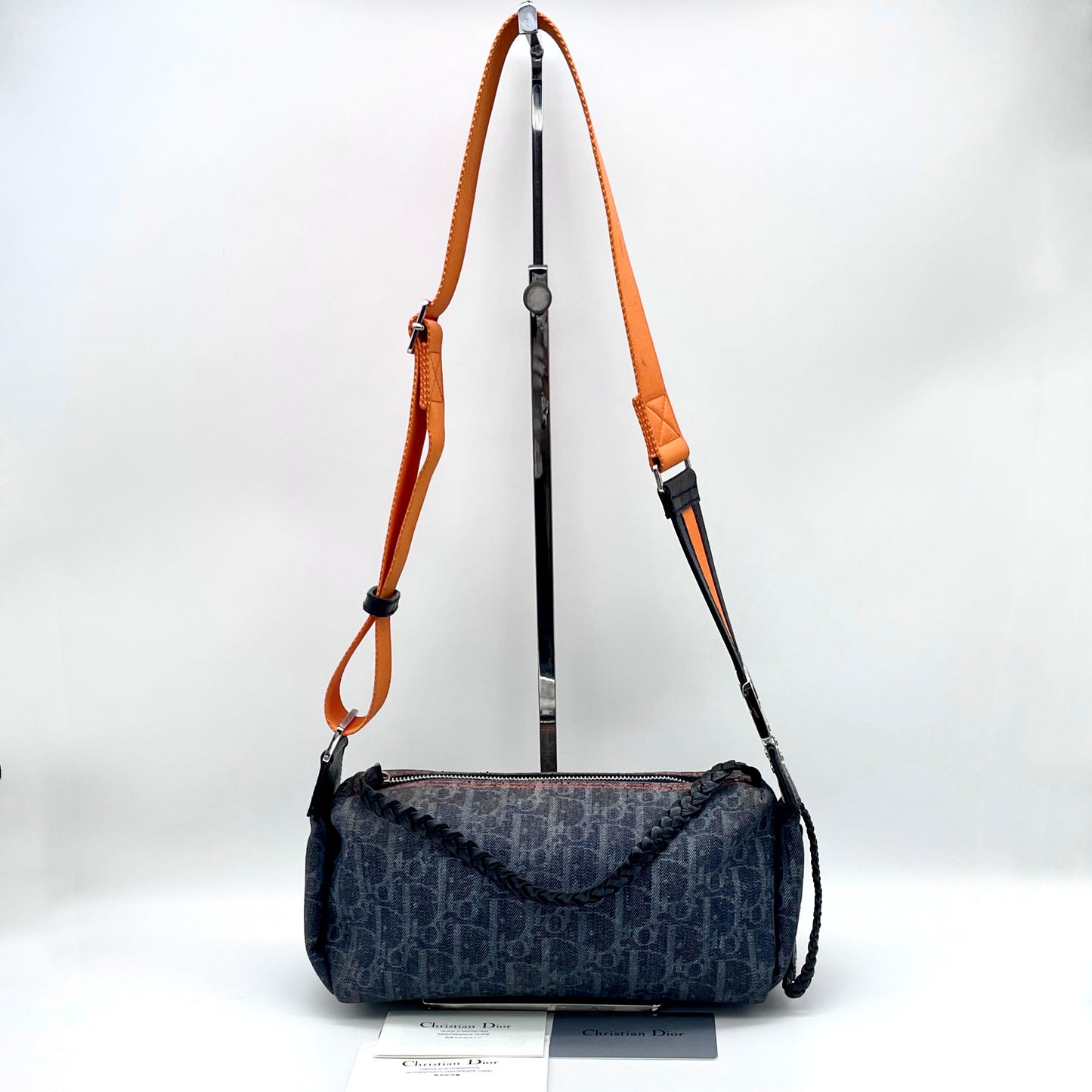 RARE☆☆☆☆CHRISTIAN DIOR Flightline Trotter Shoulder Bag Navy Orange