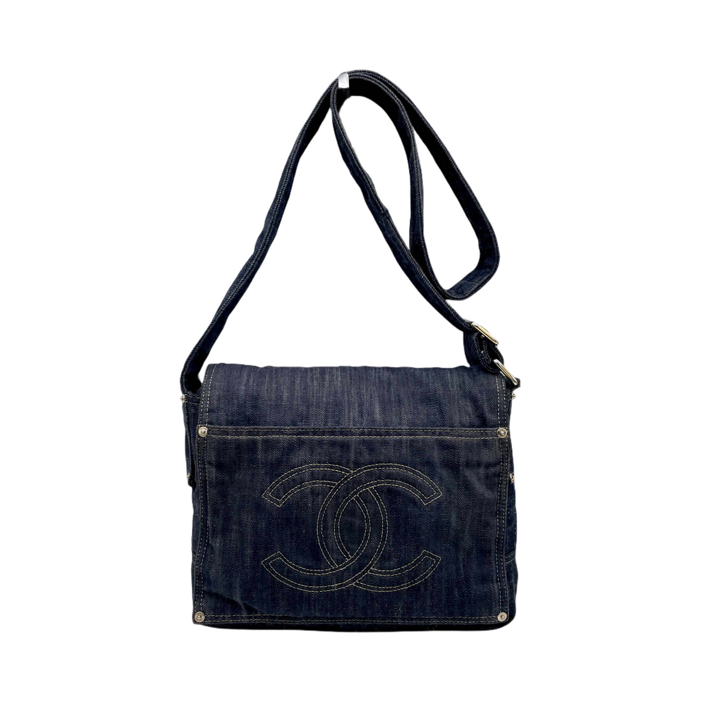 RARE☆☆☆CHANEL denim line messenger shoulder bag