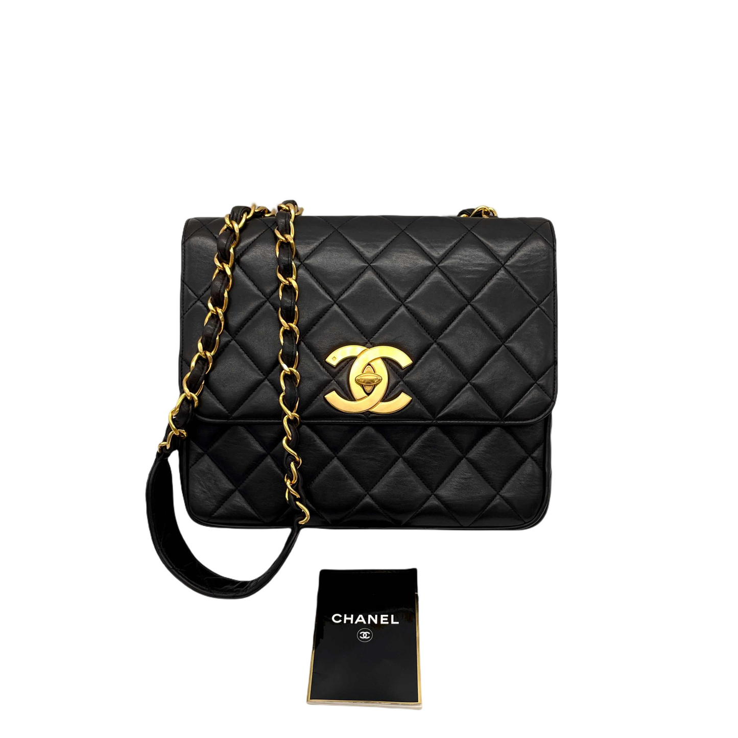 RARE☆☆☆CHANEL ｼﾞｬﾝﾎﾞｺｺﾏｰｸ ﾀｰﾝﾛｯｸ ﾁｪｰﾝｼｮﾙﾀﾞｰ ﾌﾗｯﾌﾟﾊﾞｯｸﾞ