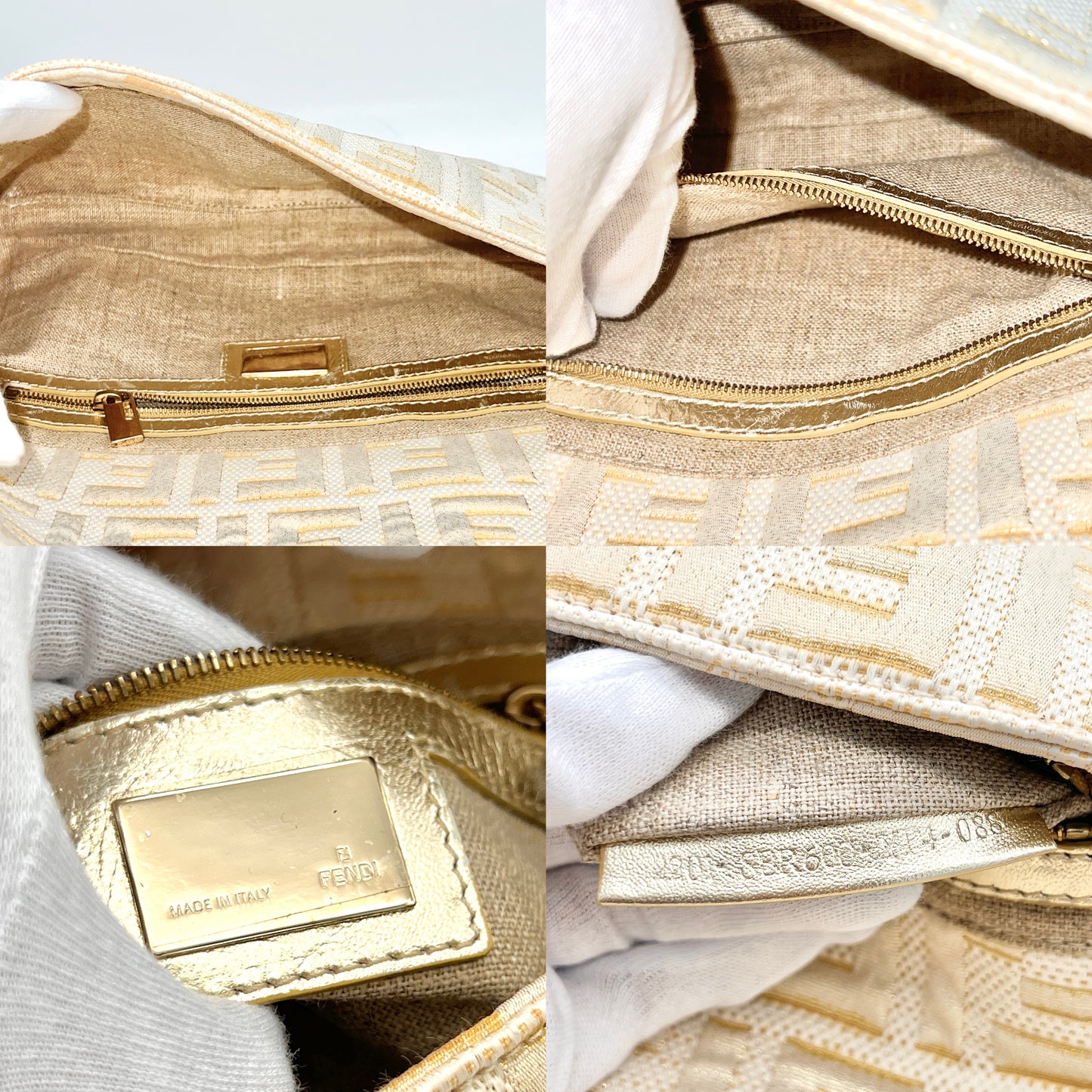 RARE☆☆☆AUTH Pre-owned FENDI Zucca Gold Mamma Bucket PM