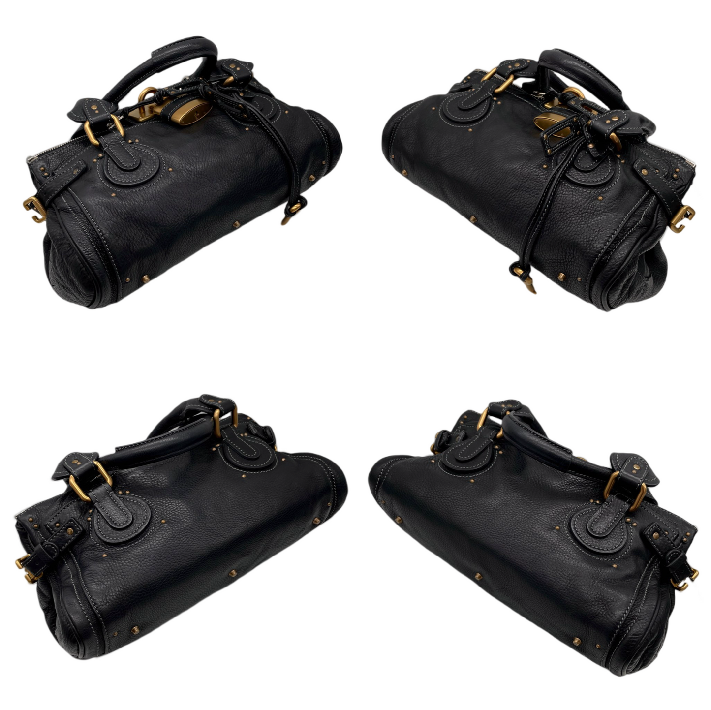 RARE☆☆☆Chloé Paddington Padlock Shoulder Bag Black &amp; Gold