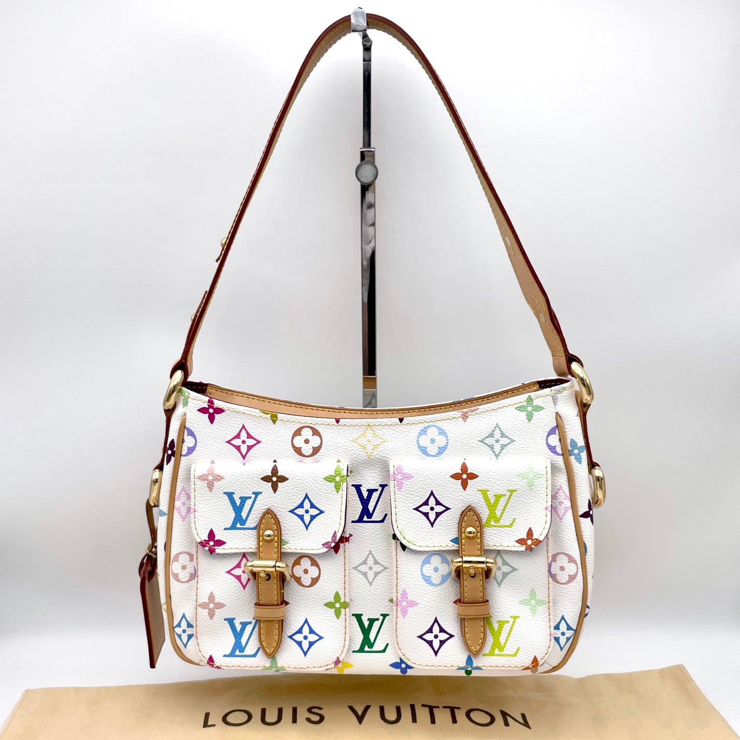 Louis Vuitton Lodge PM Handbag Monogram Multicolor White M40053