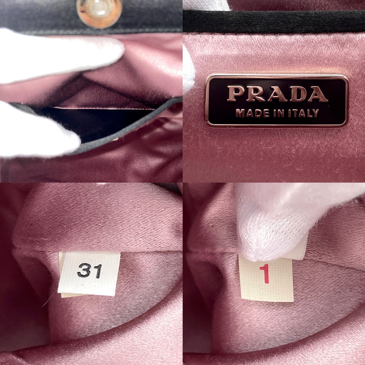 RARE☆☆☆PRADA 三角ﾛｺﾞ ﾋﾞｰｽﾞ刺繡ﾊﾝﾄﾞﾊﾞｯｸﾞ