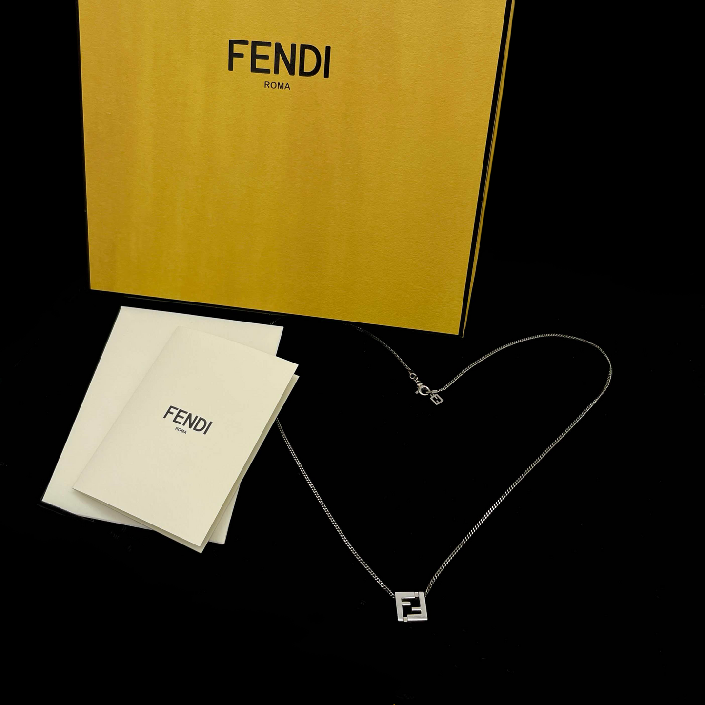 FENDI FF logo thin necklace