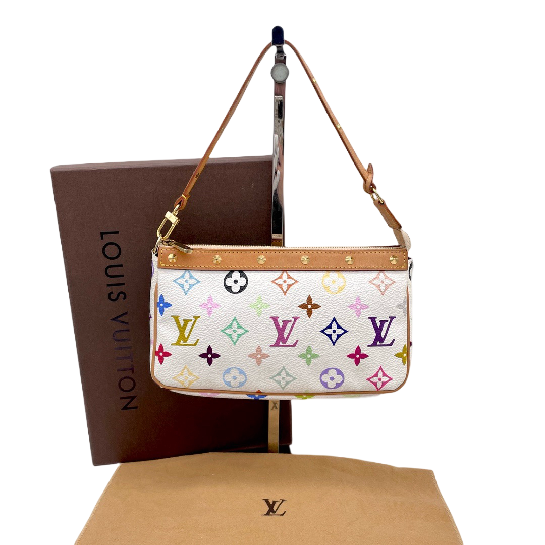 RARE☆☆LOUIS VUITTON ﾓﾉｸﾞﾗﾑﾏﾙﾁｶﾗｰﾎﾜｲﾄ ﾎﾟｼｪｯﾄ･ｱｸｾｿﾜｰﾙ M92649 PVC ﾚｻﾞｰ