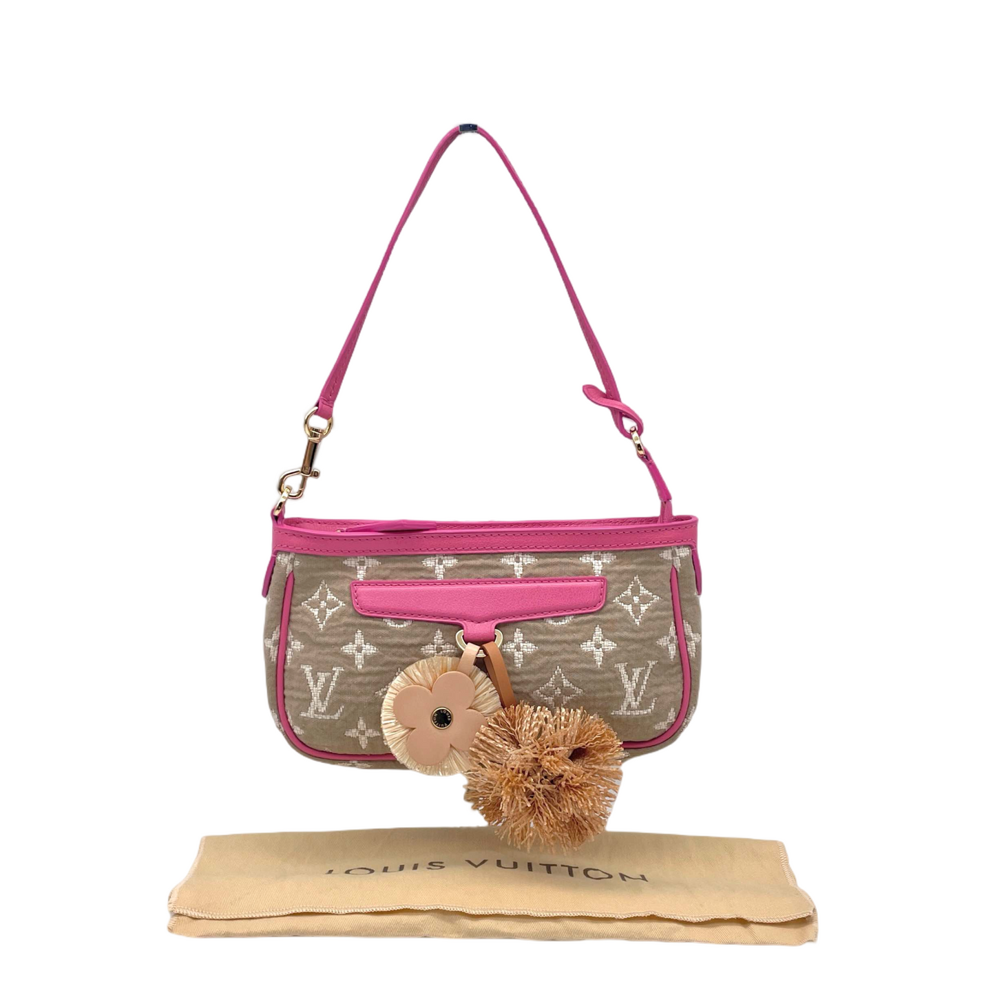 RARE☆☆☆LOUIS VUITTON Monogram Sabia Pochette Accessory Rose M93069