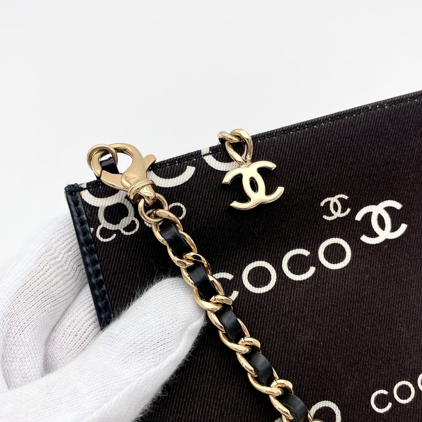 稀有☆☆☆☆CHANEL COCO icon迷你链条手包黑白色GHW