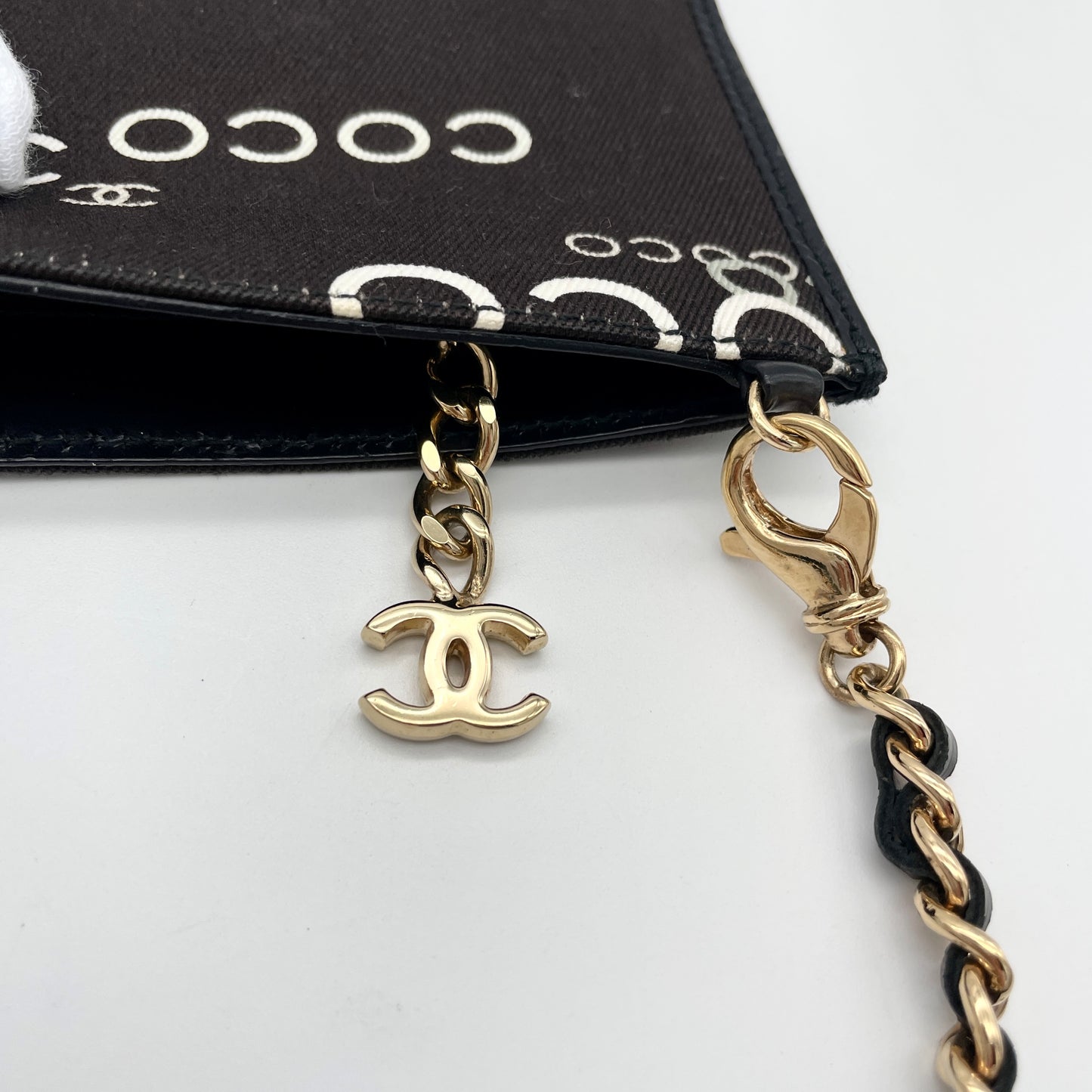 RARE☆☆☆☆CHANEL COCO Icon Mini Chain Handbag Black White GHW