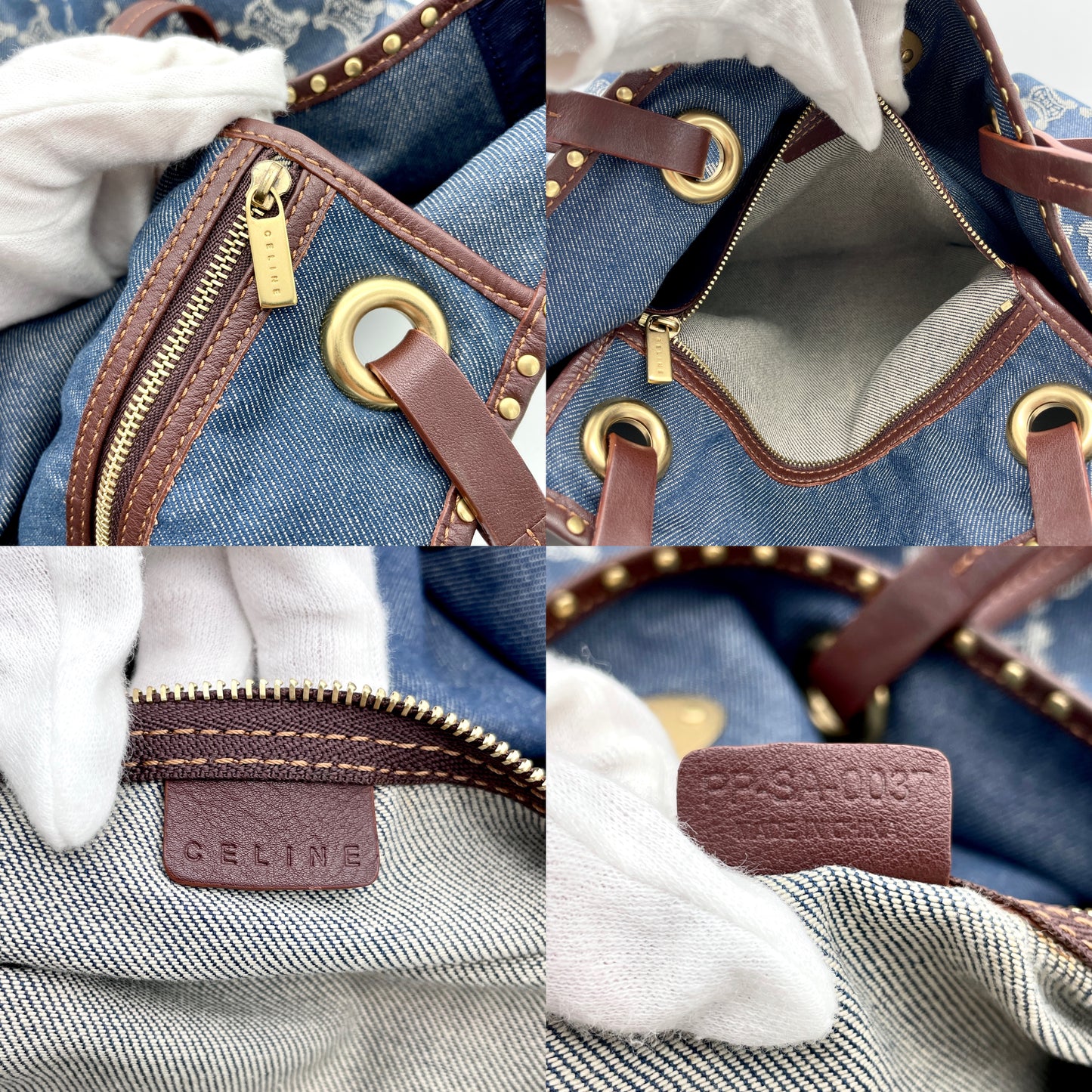 AUTH Pre-owned CELINE ﾃﾞﾆﾑﾏｶﾀﾞﾑ ﾄｰﾄﾊﾞｯｸﾞGM