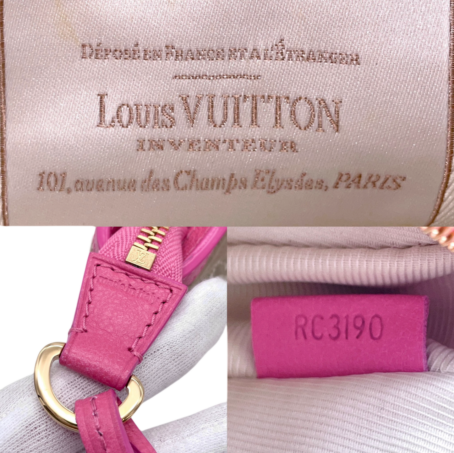 RARE☆☆☆LOUIS VUITTON Monogram Sabia Pochette Accessory Rose M93069