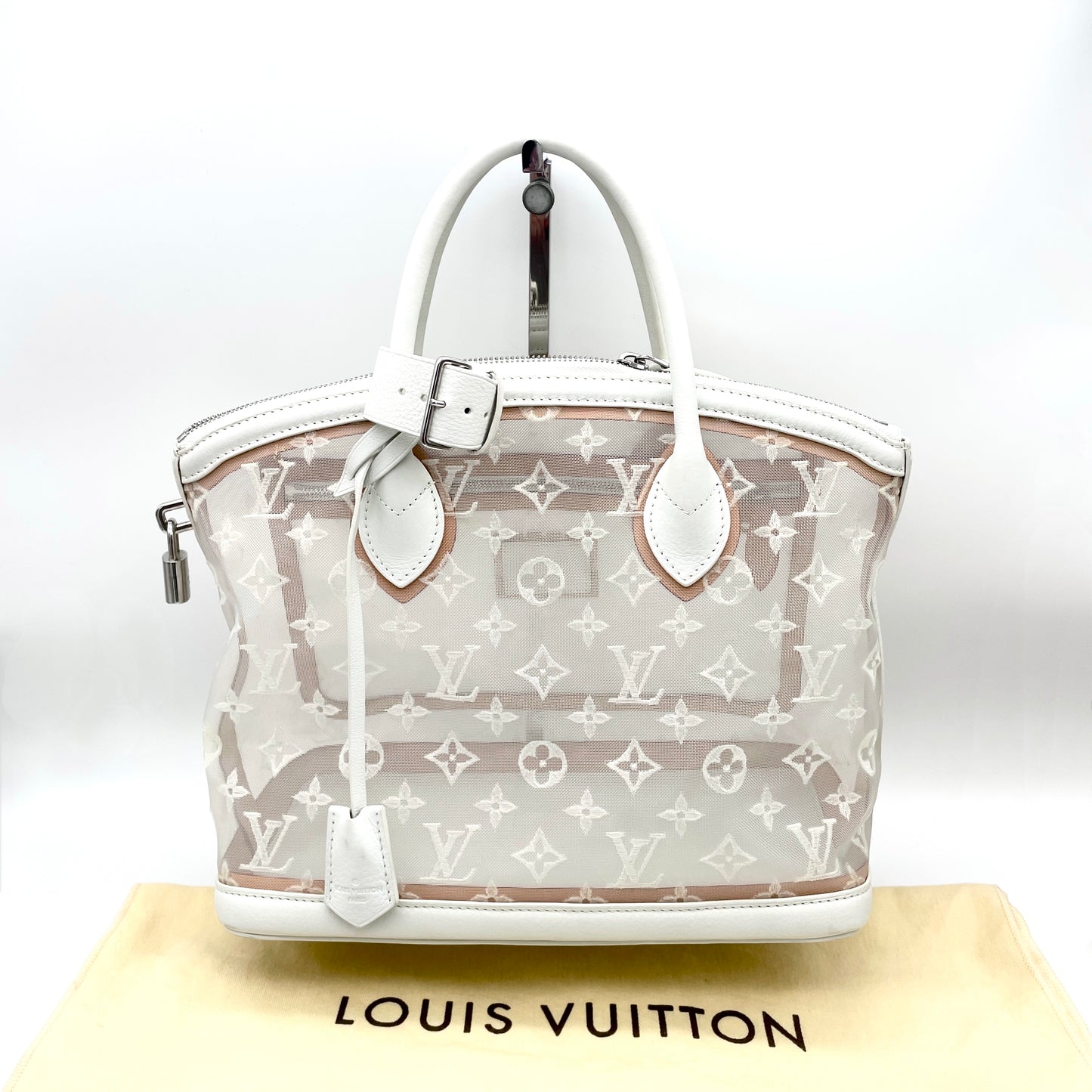 RARE☆☆☆AUTH Pre-owned LOUIS VUITTON 2012SSｺﾚｸｼｮﾝ ﾄﾗﾝｽﾍﾟｱﾚﾝｽ ﾛｯｸｲｯﾄ ﾎﾜｲﾄ M40699