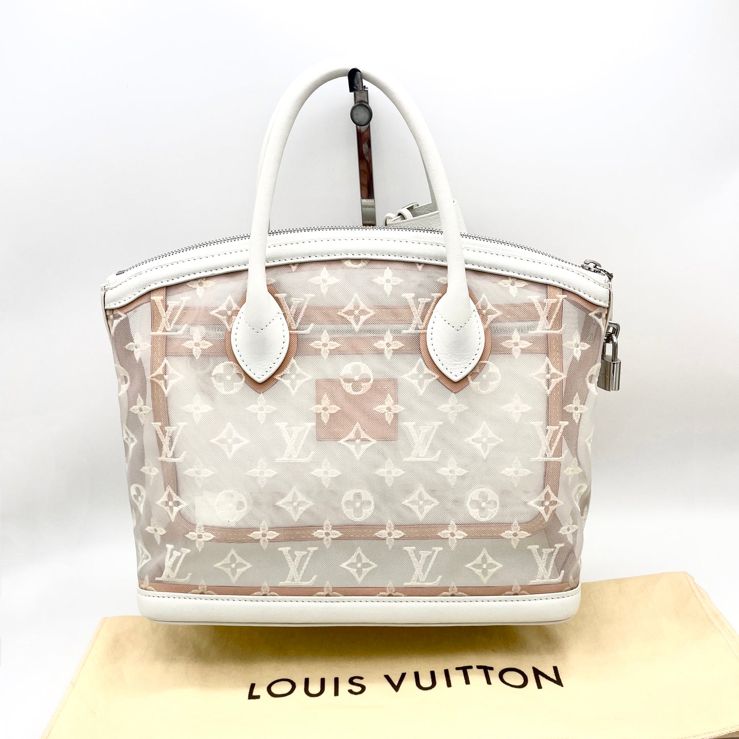 RARE☆☆☆AUTH Pre-owned LOUIS VUITTON 2012SSｺﾚｸｼｮﾝ ﾄﾗﾝｽﾍﾟｱﾚﾝｽ ﾛｯｸｲｯﾄ ﾎﾜｲﾄ M40699