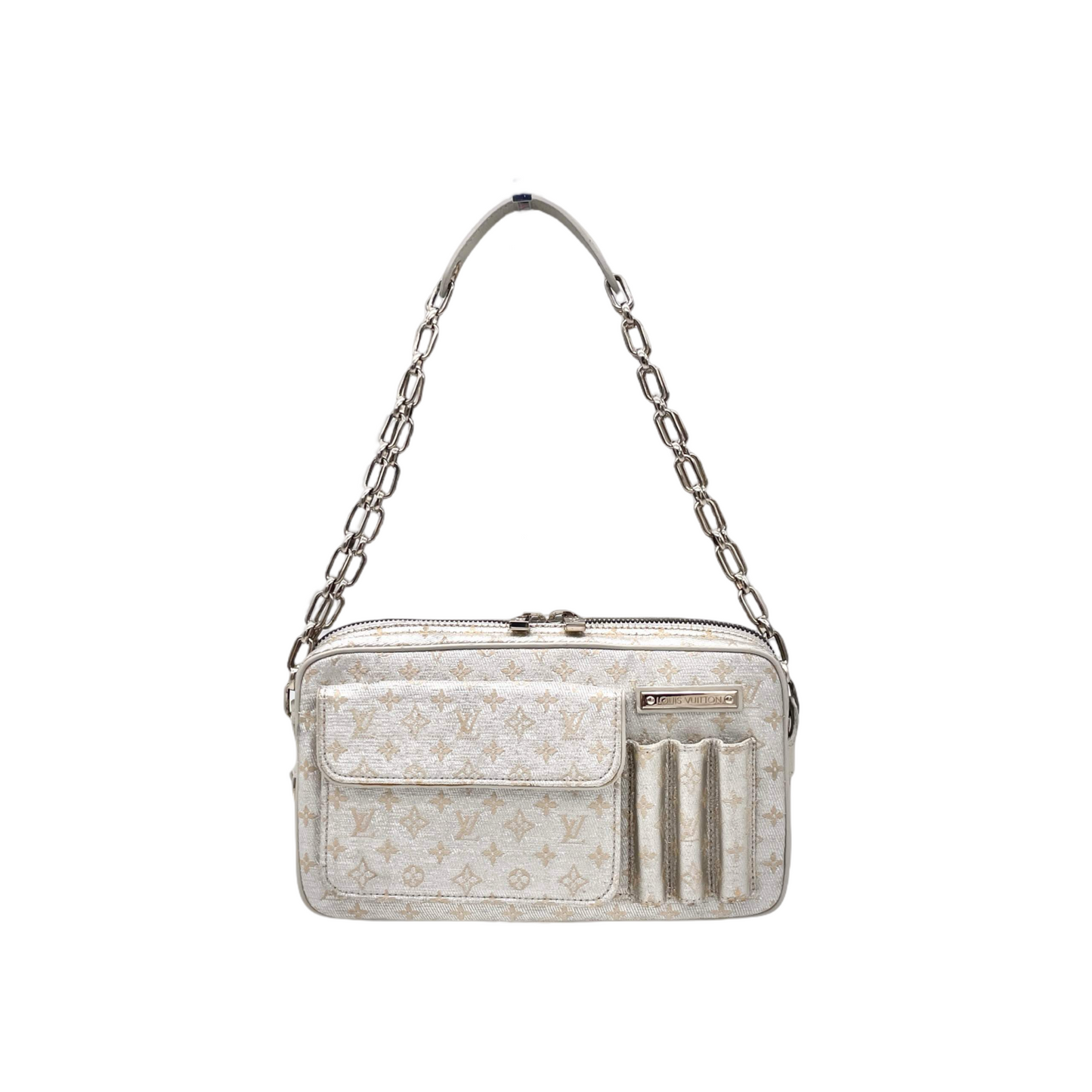 RARE☆☆☆ LOUIS VUITTON Monogram Mini Lin Shine McKenna Silver/2002 FW