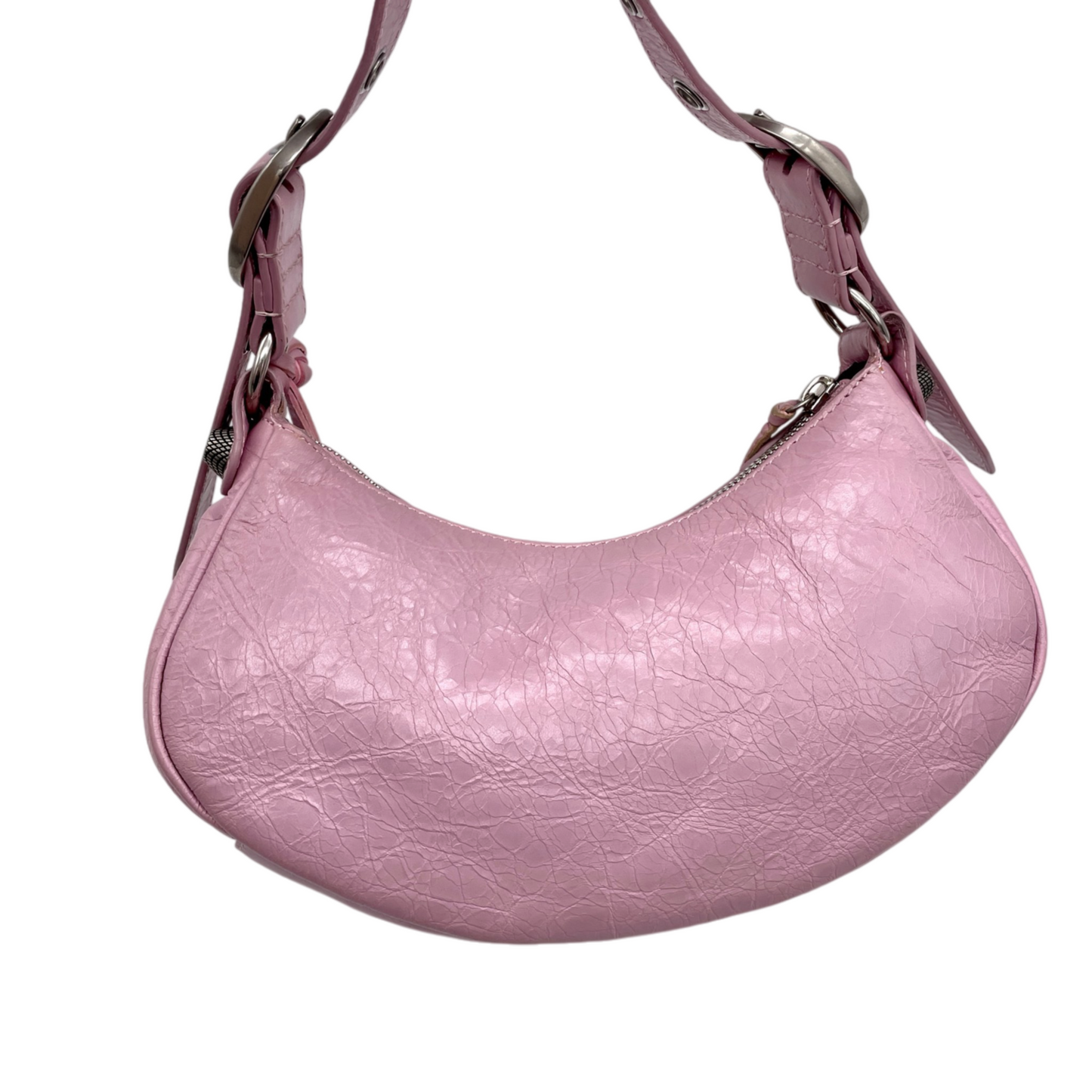 RARE★★★Balenciaga Le Cagole Arena Lambskin Shoulder Bag XS Light Pink & Antique Silver