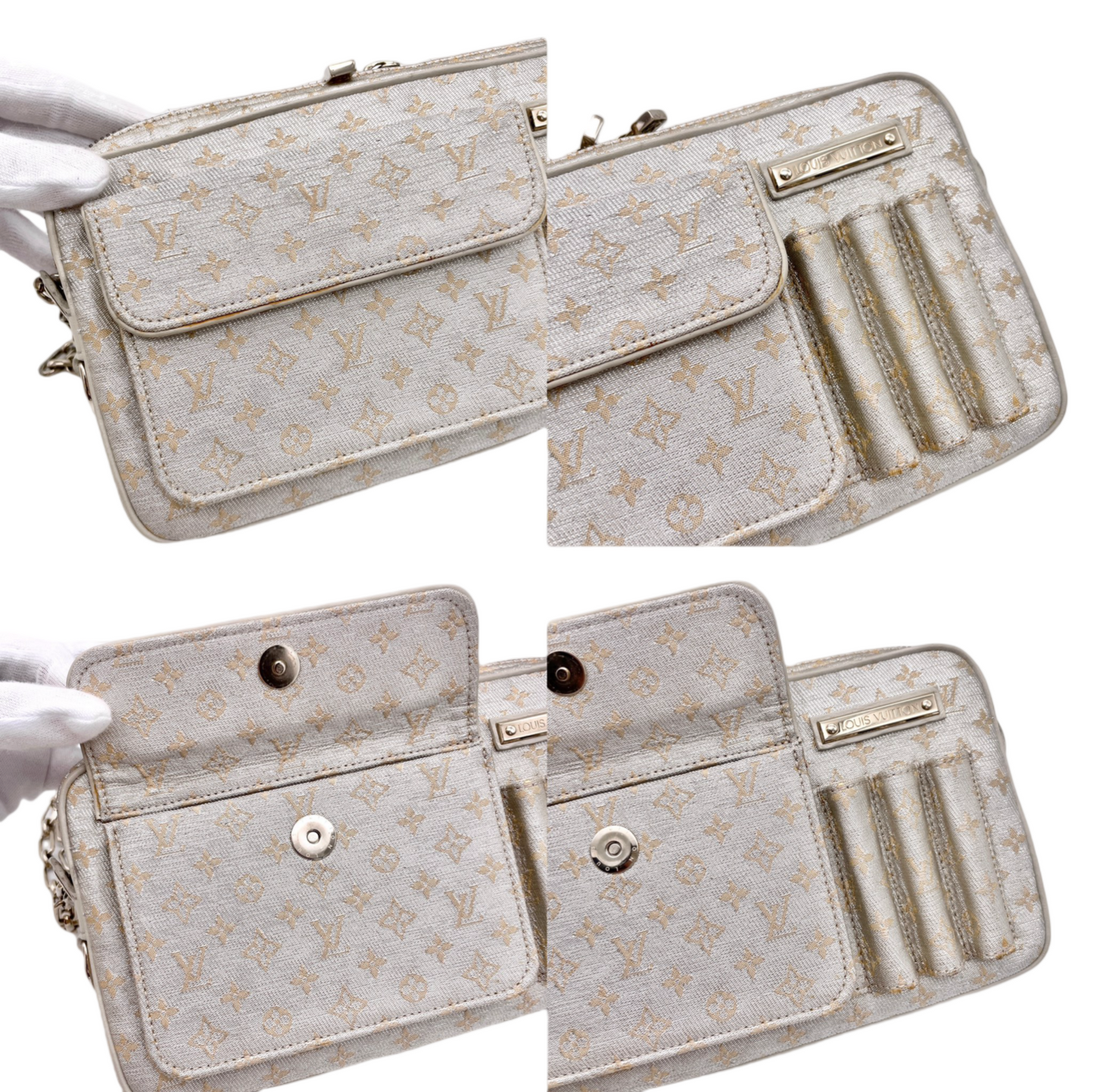 RARE☆☆☆LOUIS VUITTON ﾓﾉｸﾞﾗﾑ･ﾐﾆﾗﾝ ｼｬｲﾝ ﾏｯｹﾝﾅ ｼﾙﾊﾞｰ/2002 FW