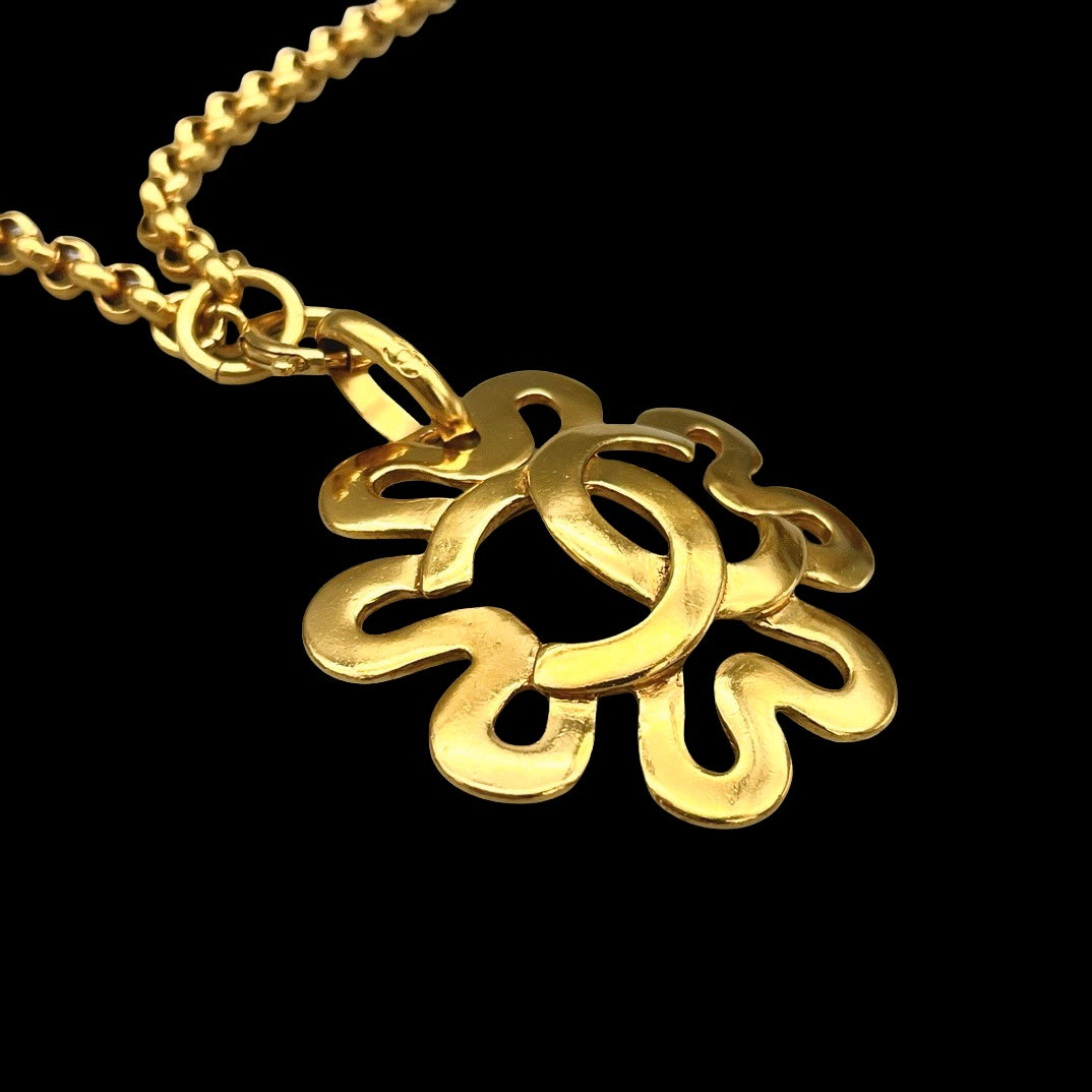 CHANEL Coco Mark Clover Necklace 95P