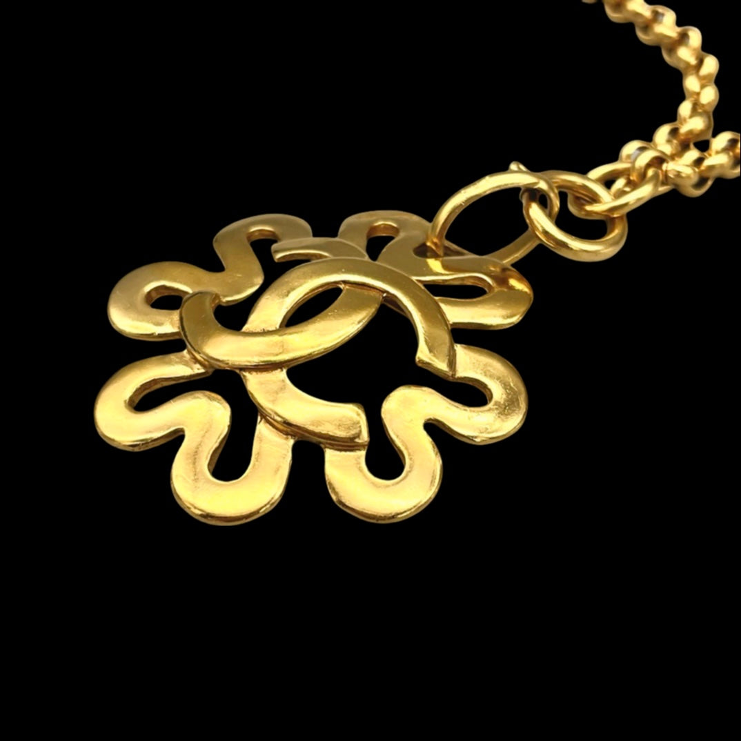 CHANEL Coco Mark Clover Necklace 95P