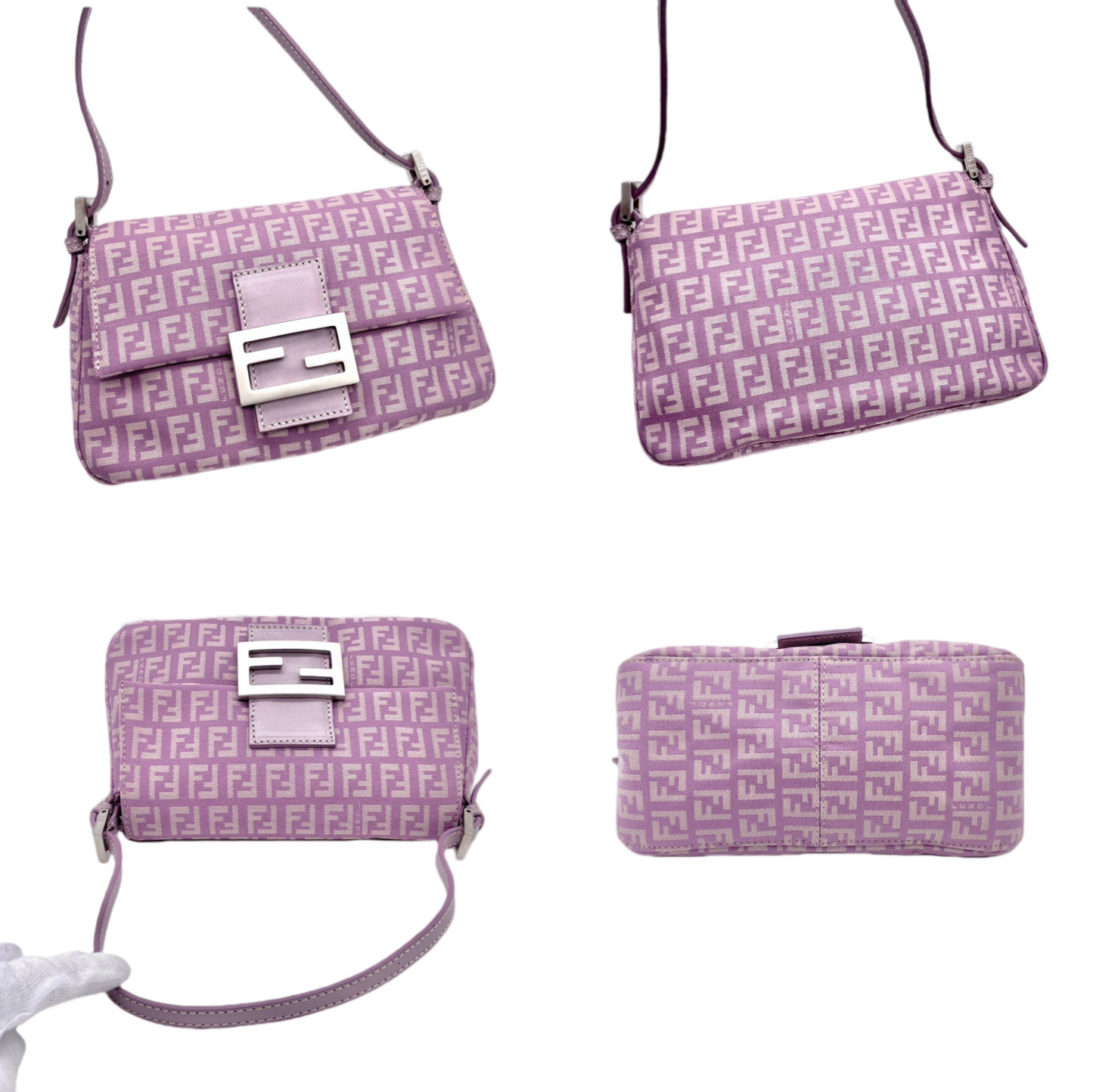 RARE☆☆☆FENDI Zucchino Mini Mamma Bucket Shoulder Bag Purple