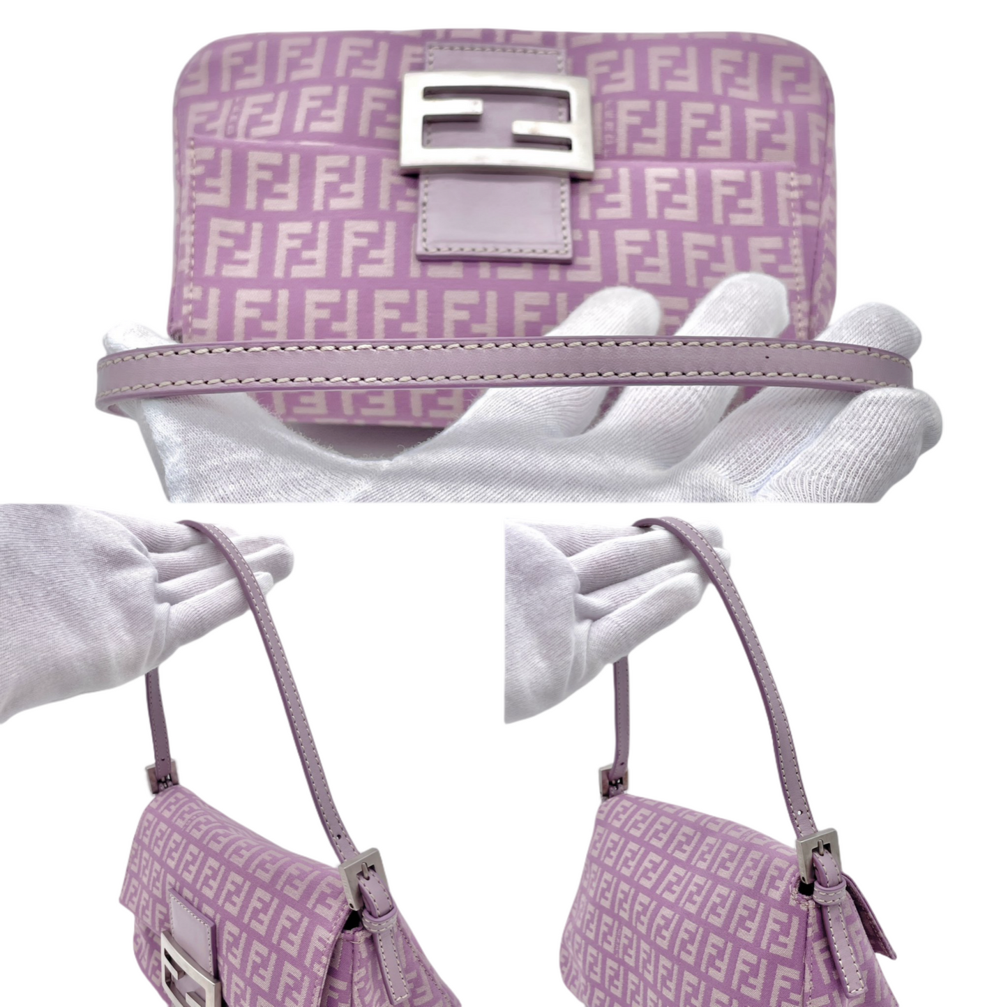 RARE☆☆☆FENDI Zucchino Mini Mamma Bucket Shoulder Bag Purple