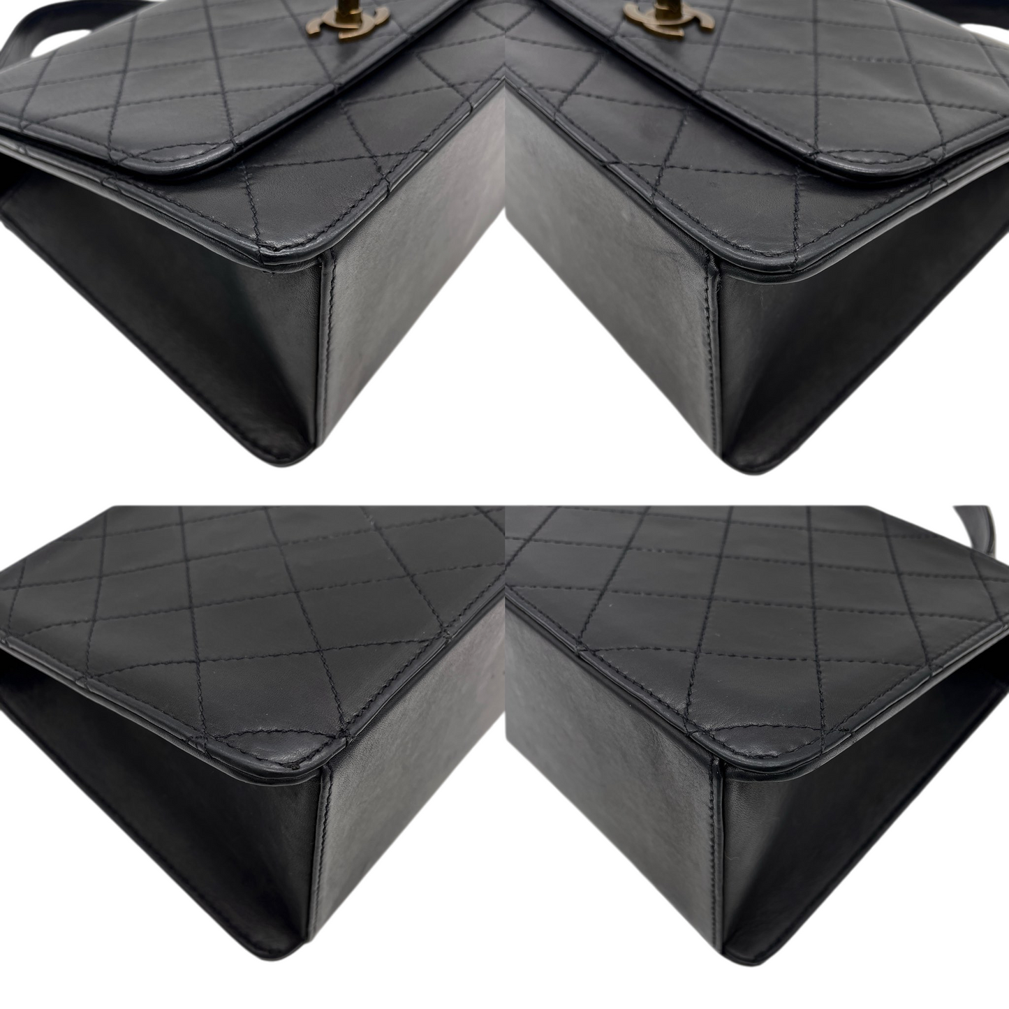 CHANEL Matelassé Kelly-Style Turn Lock Handbag