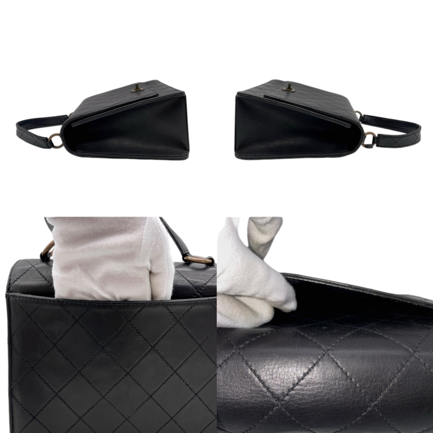 CHANEL Matelassé Kelly-Style Turn Lock Handbag