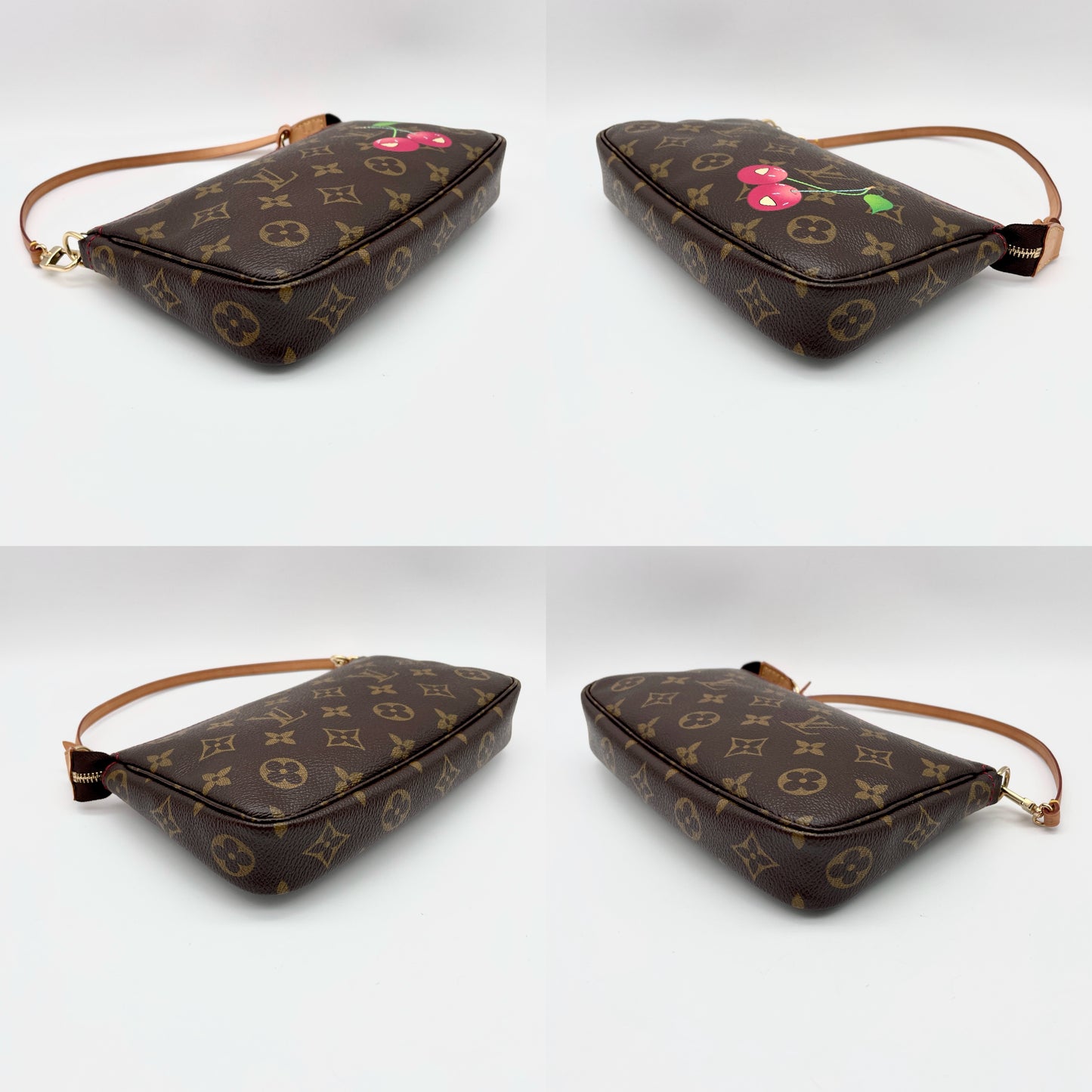 RARE ☆☆☆☆ LOUIS VUITTON Monogram Cherry Pochette Accessory M95008 Takashi Murakami