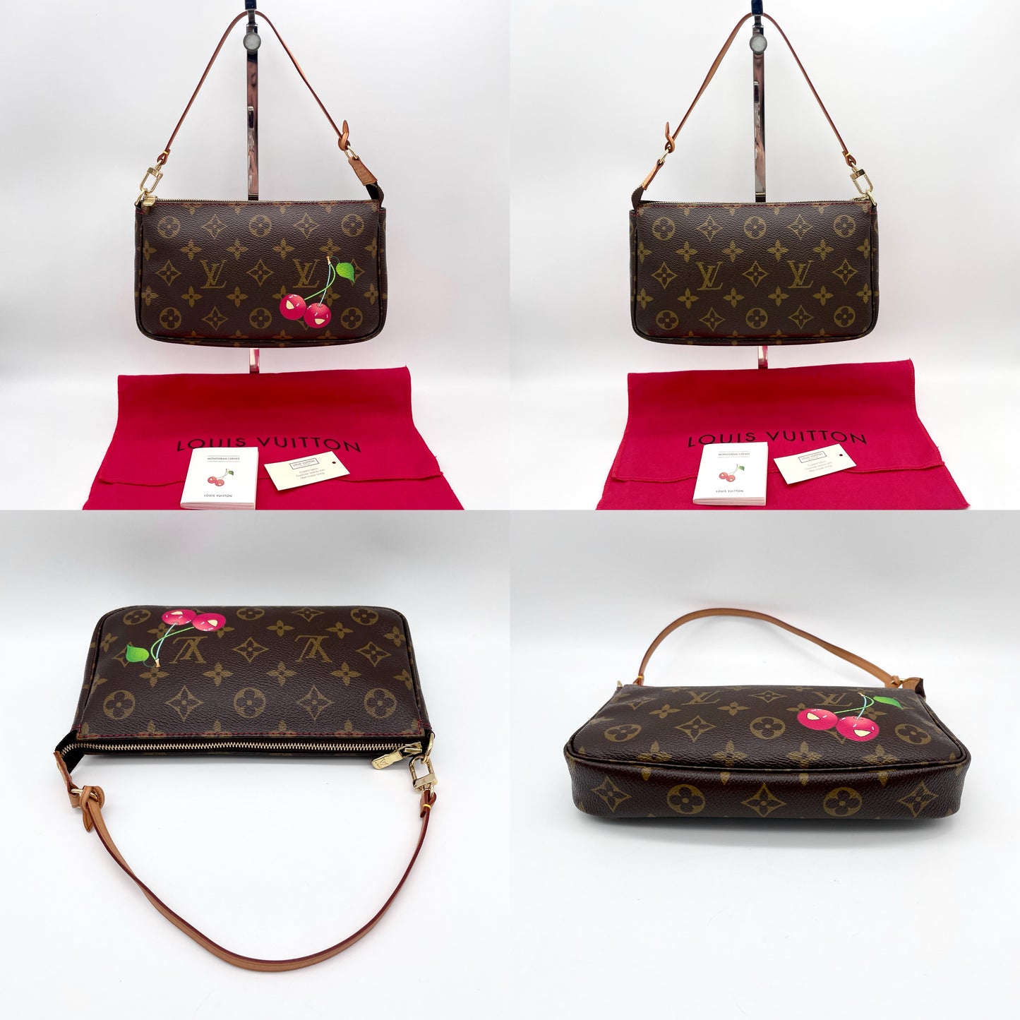 稀有 ☆☆☆☆ LOUIS VUITTON Monogram Cherry 手拿包配件 M95008 Takashi Murakami