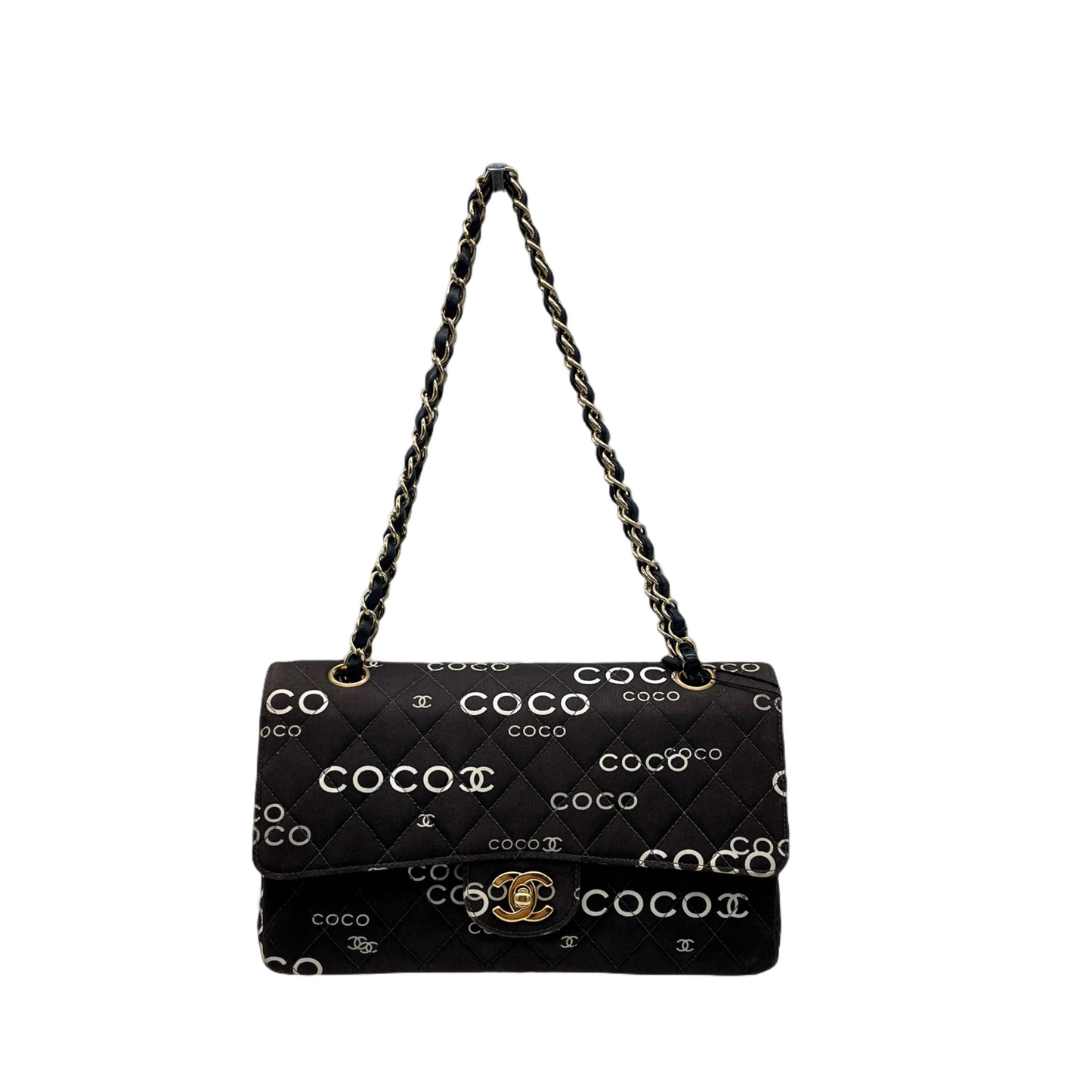 RARE☆☆☆☆☆CHANEL COCO Graffiti Classic Double Chain Shoulder Flap Bag