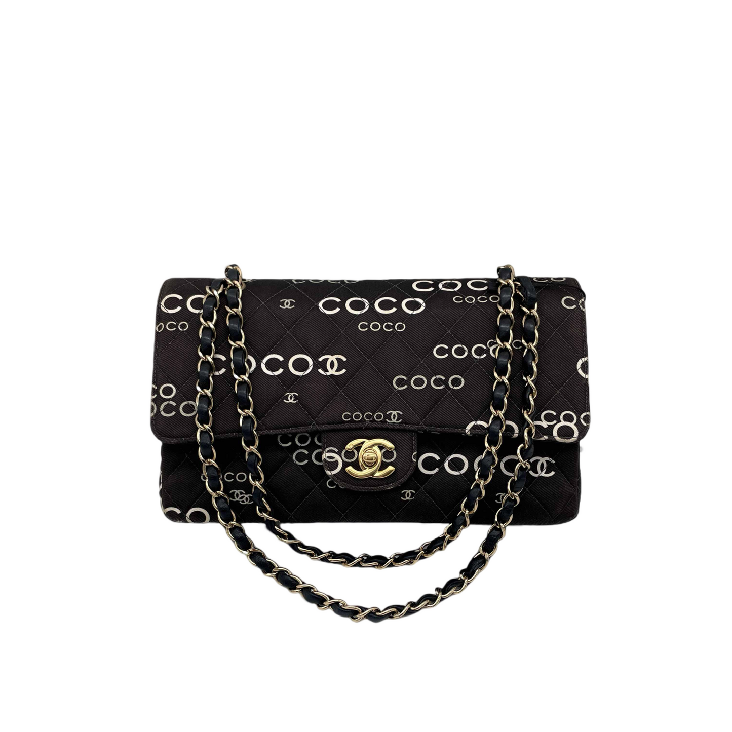 RARE☆☆☆☆☆CHANEL COCO Graffiti Classic Double Chain Shoulder Flap Bag