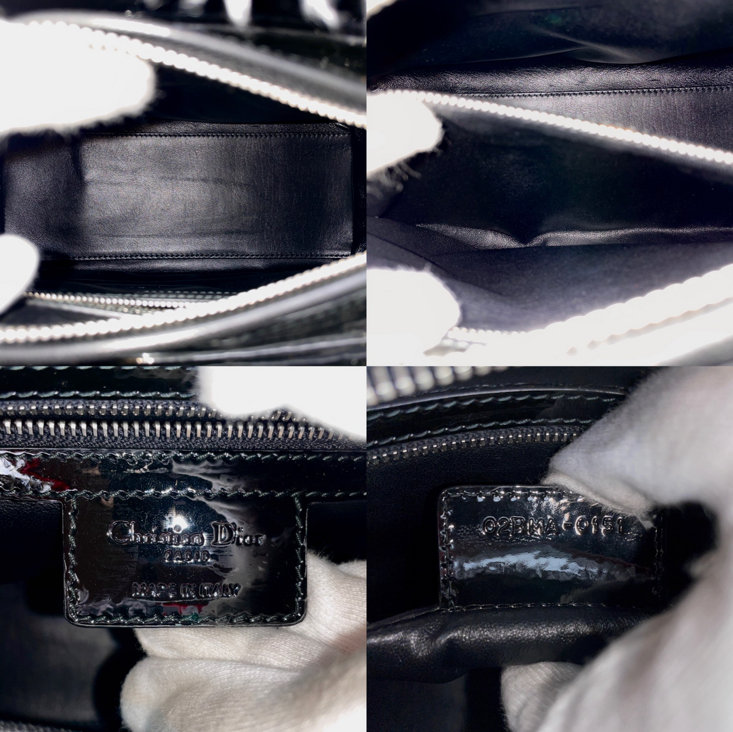 RARE☆☆☆CHRISTIAN DIOR Lady-Dior Cannage･Denim 2-Way Tote Hand Bag GM SHW Gray &amp; Black